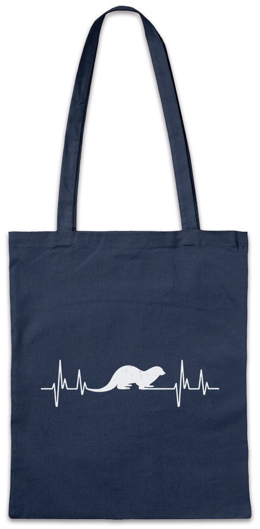 Beuteltasche Heartbeat Otter Stofftasche Herzschlag Wildlife lontra Nutria