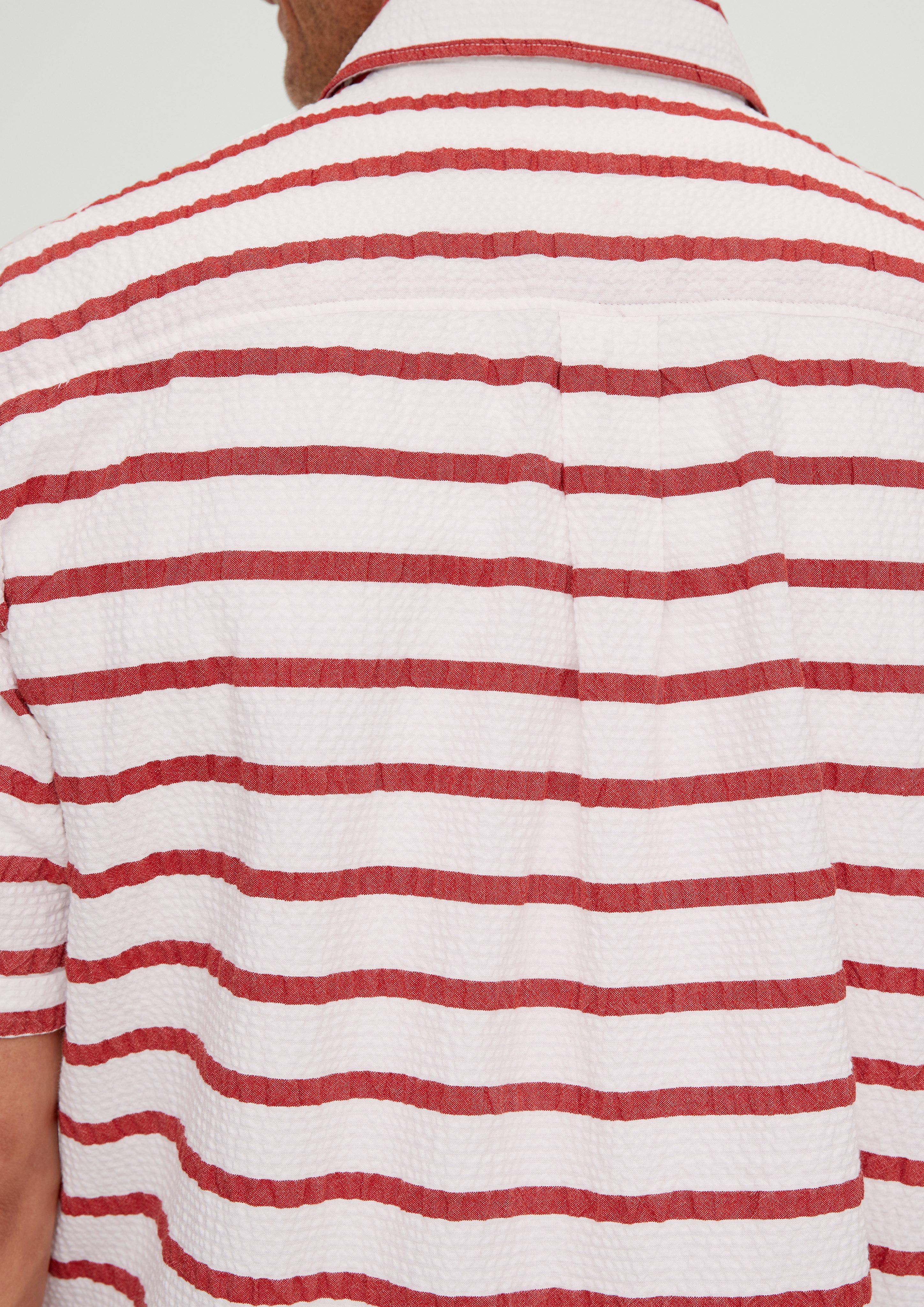 Regular: s.Oliver im Kurzarmhemd preiselbeere Streifendesign Kurzarmhemd