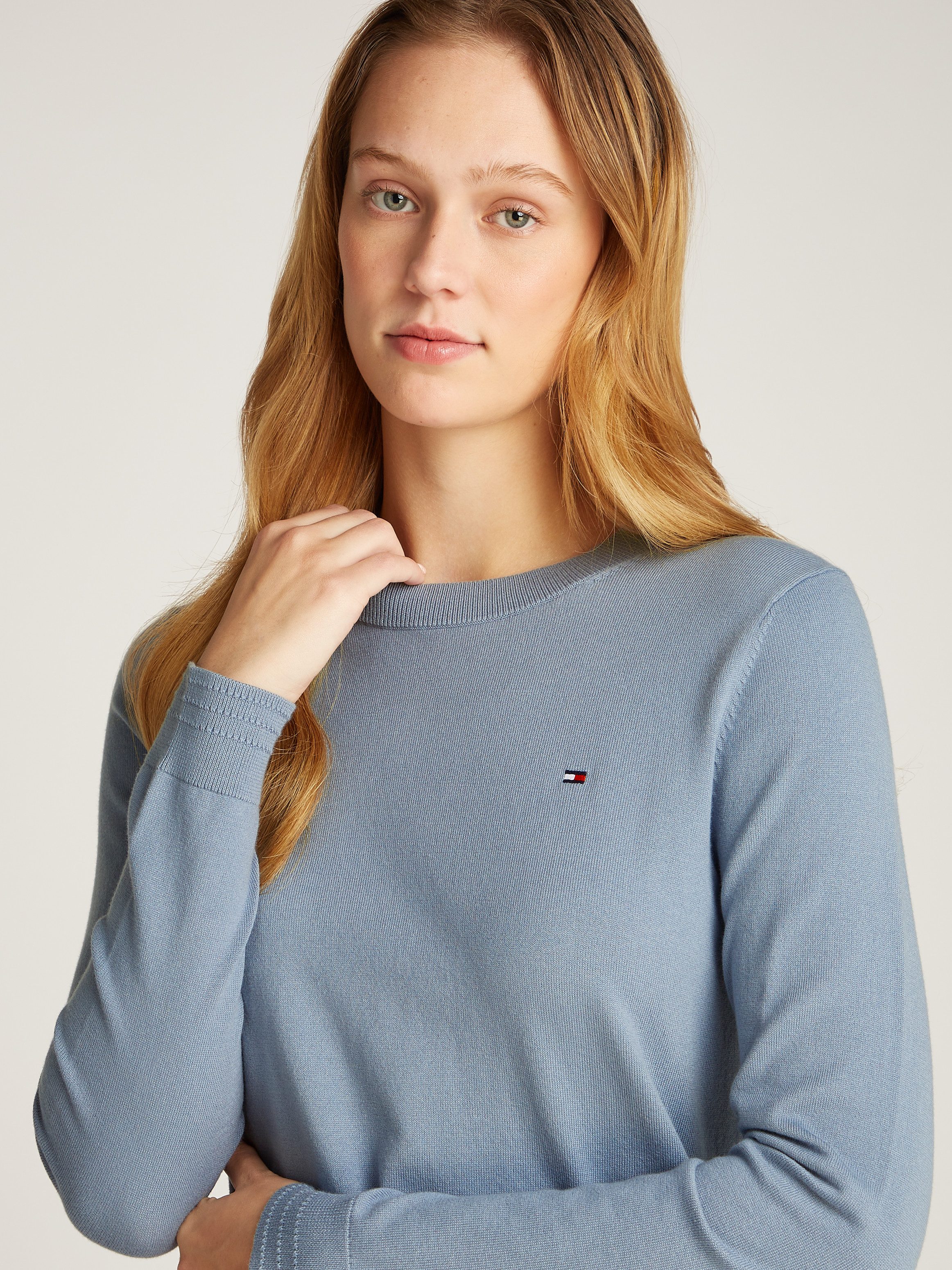 Tommy Hilfiger Rundhalspullover CO JERSEY STITCH günstig online kaufen