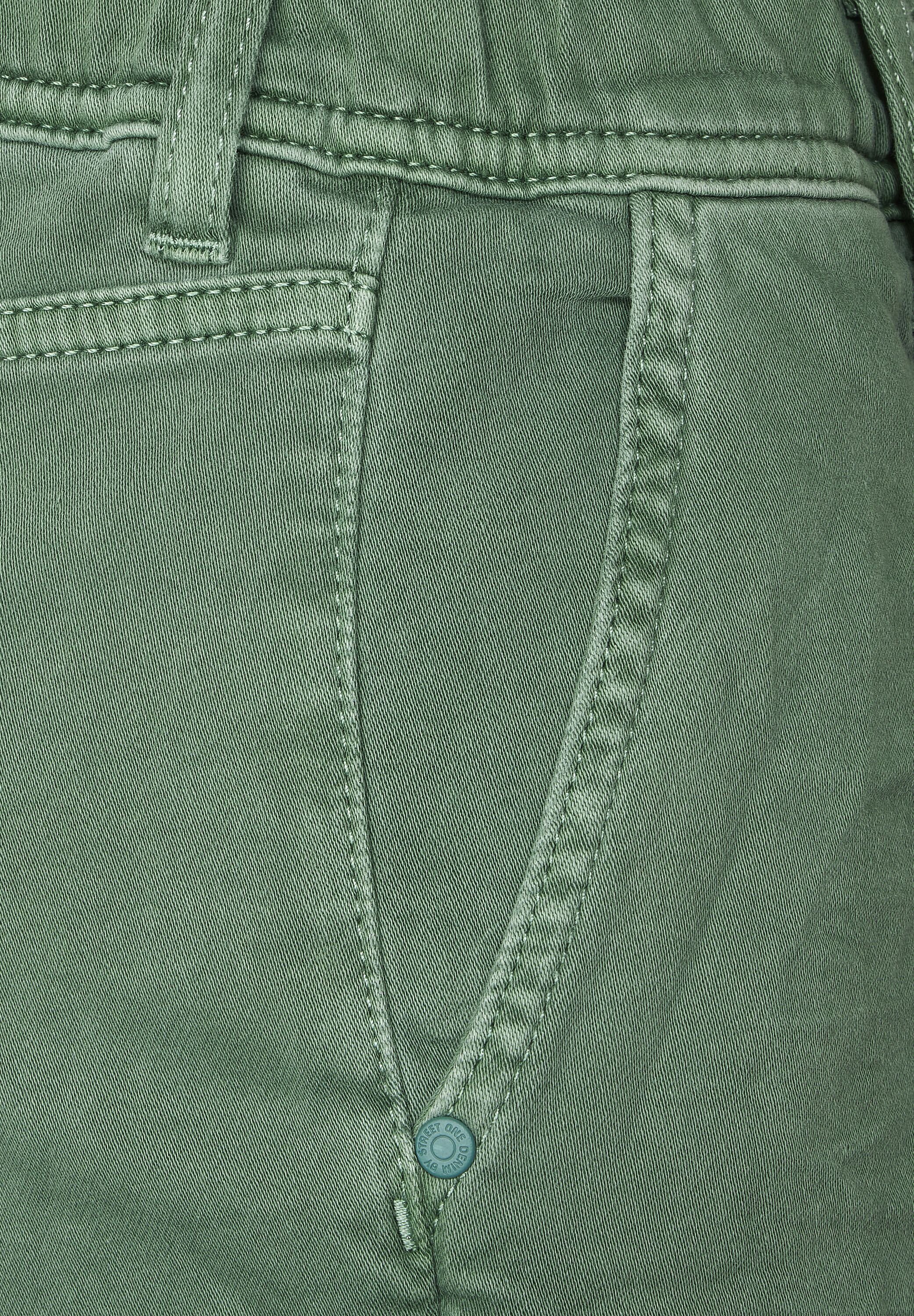 STREET ONE Loose-fit-Jeans im Cargo-Style overdyed green novel