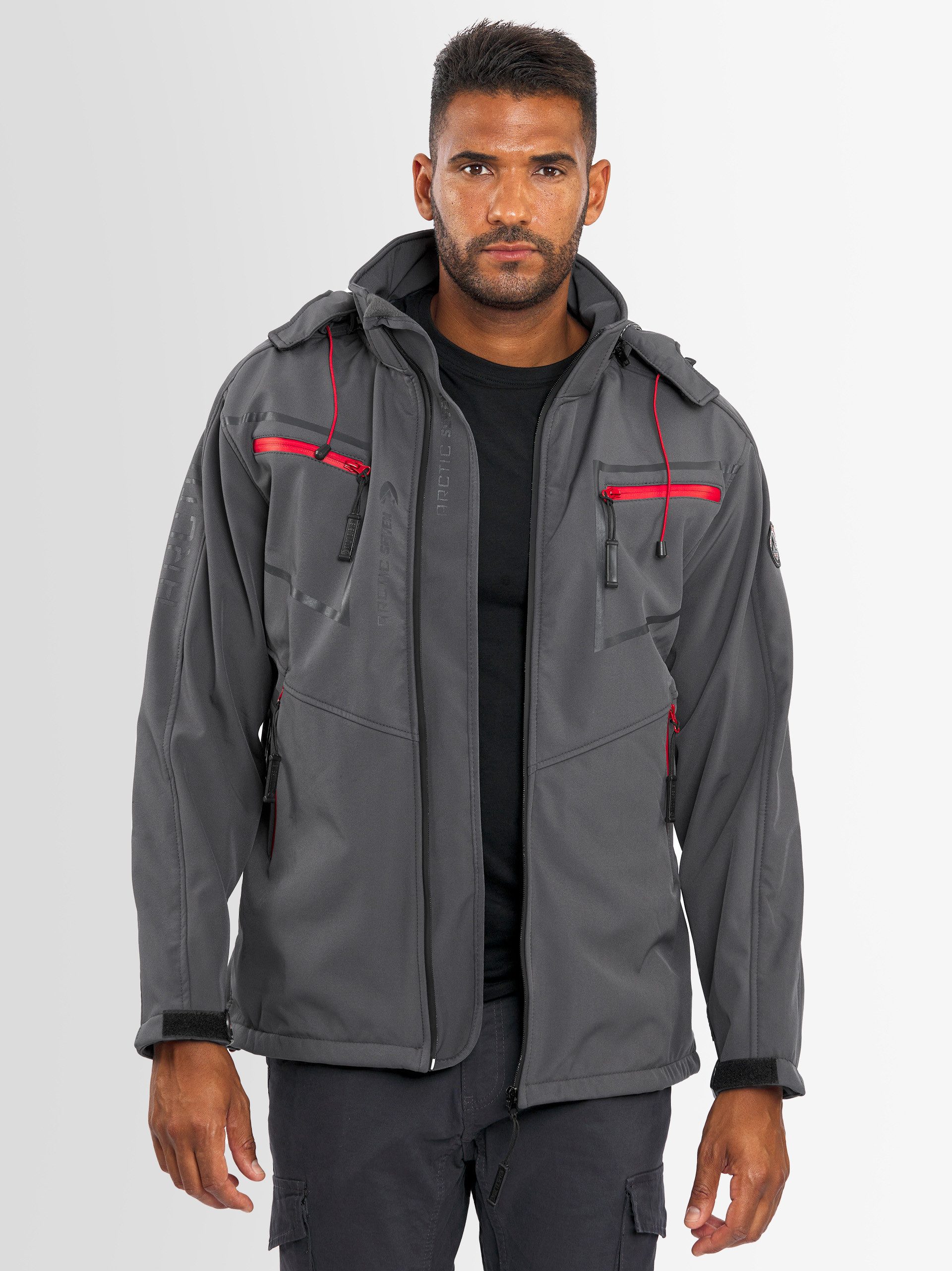 Arctic Seven Softshelljacke ASPierr sportliche Outdoor Funktionsjacke mit abnehmbarer Kapuze – Bild 4 von 5