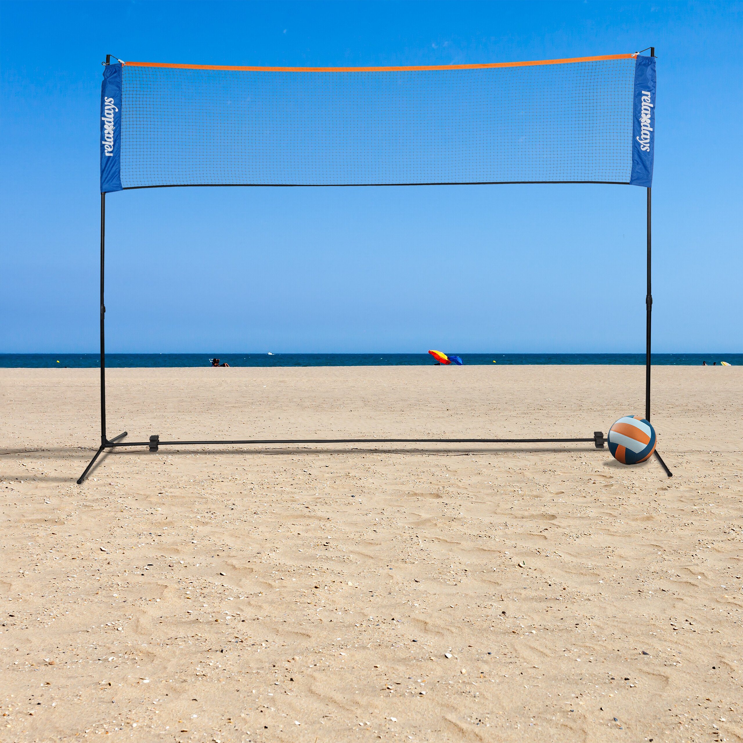 relaxdays Badmintonnetz Höhenverstellbares Badminton Netz