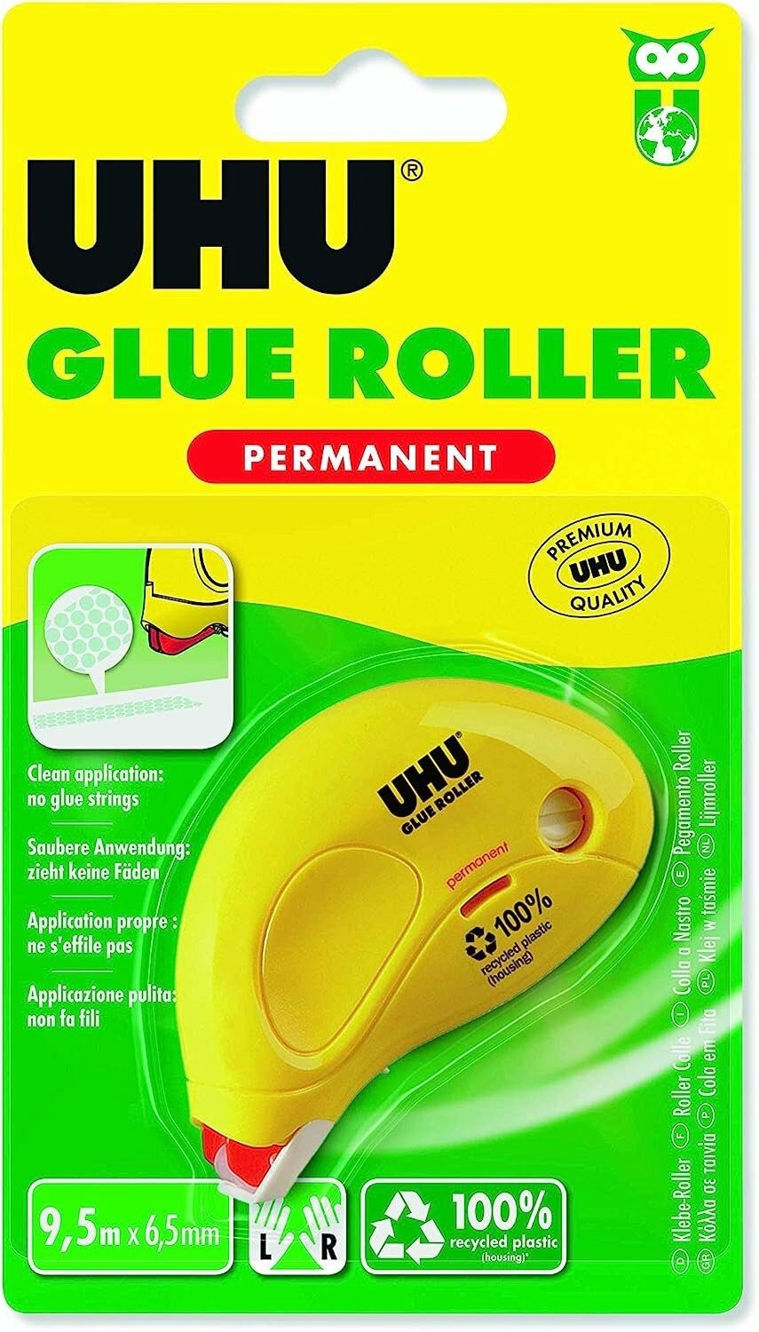 UHU Bastelkleber Kleberoller Dry+Clean permanent