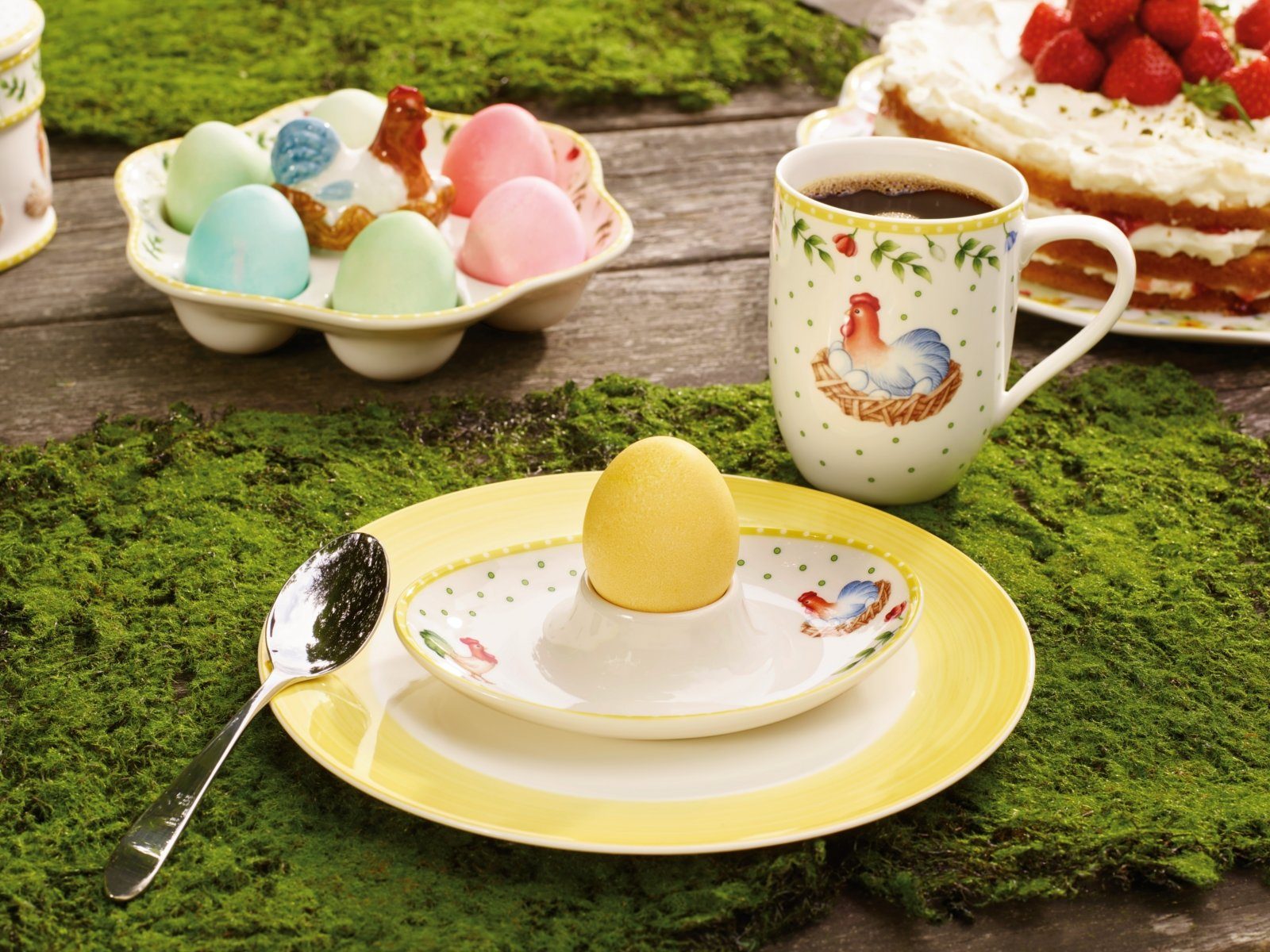 Villeroy & Boch Teller Spring Awakening Eierteller Hahn & Henne