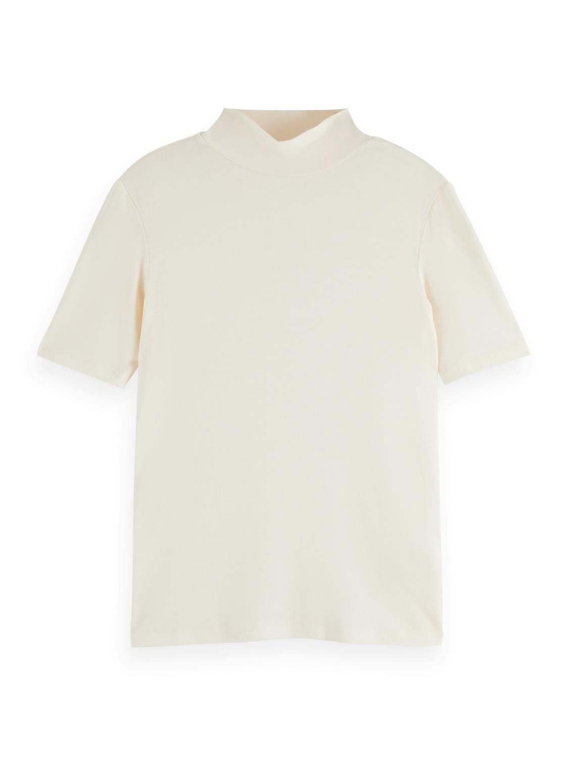 Scotch & Soda T-Shirt Mock neck short sleeved T-shirt, Soft Ice