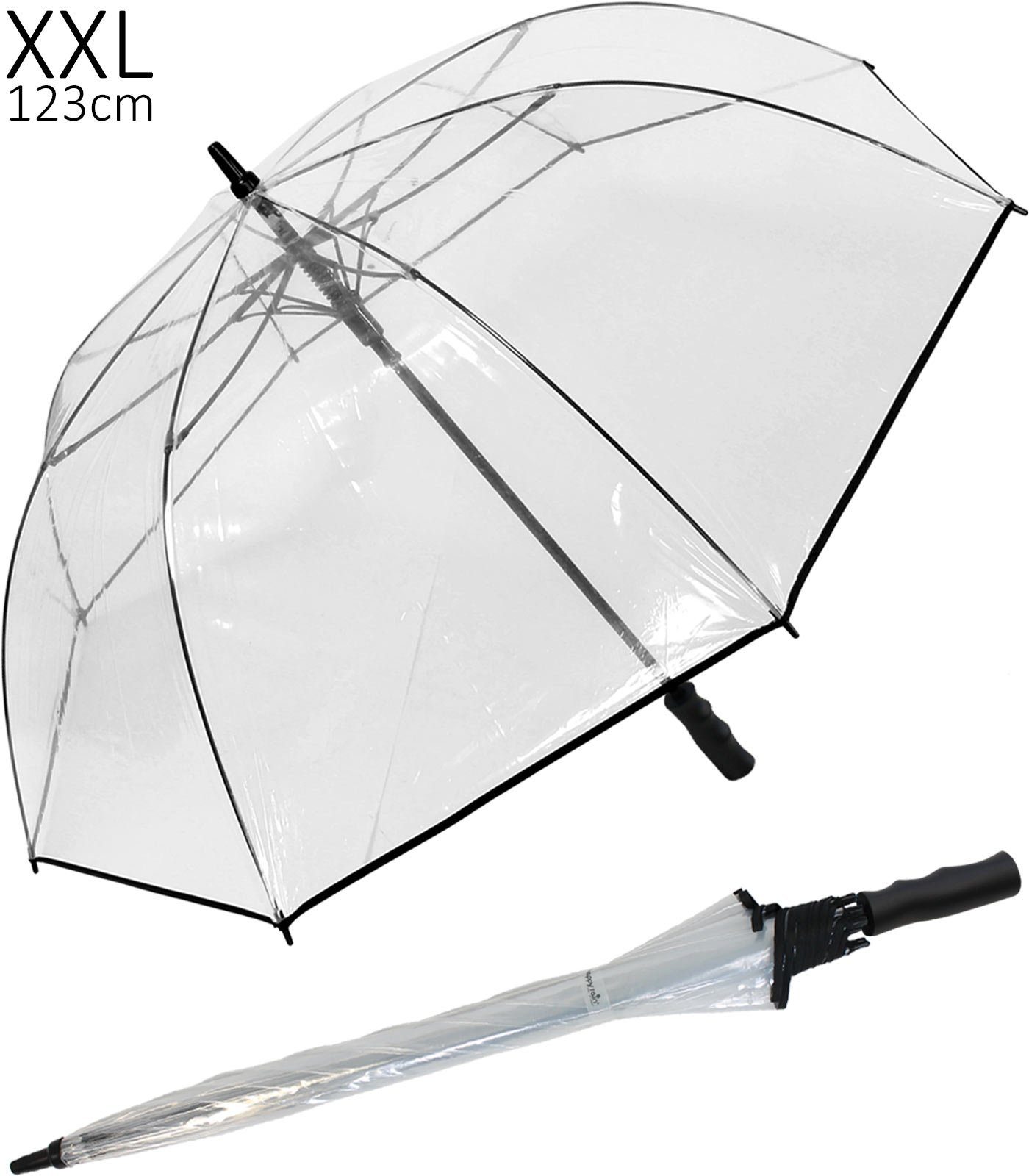 RAIN Langregenschirm Golfschirm extra-groß Automatik extra HAPPY gross, XXL transparent