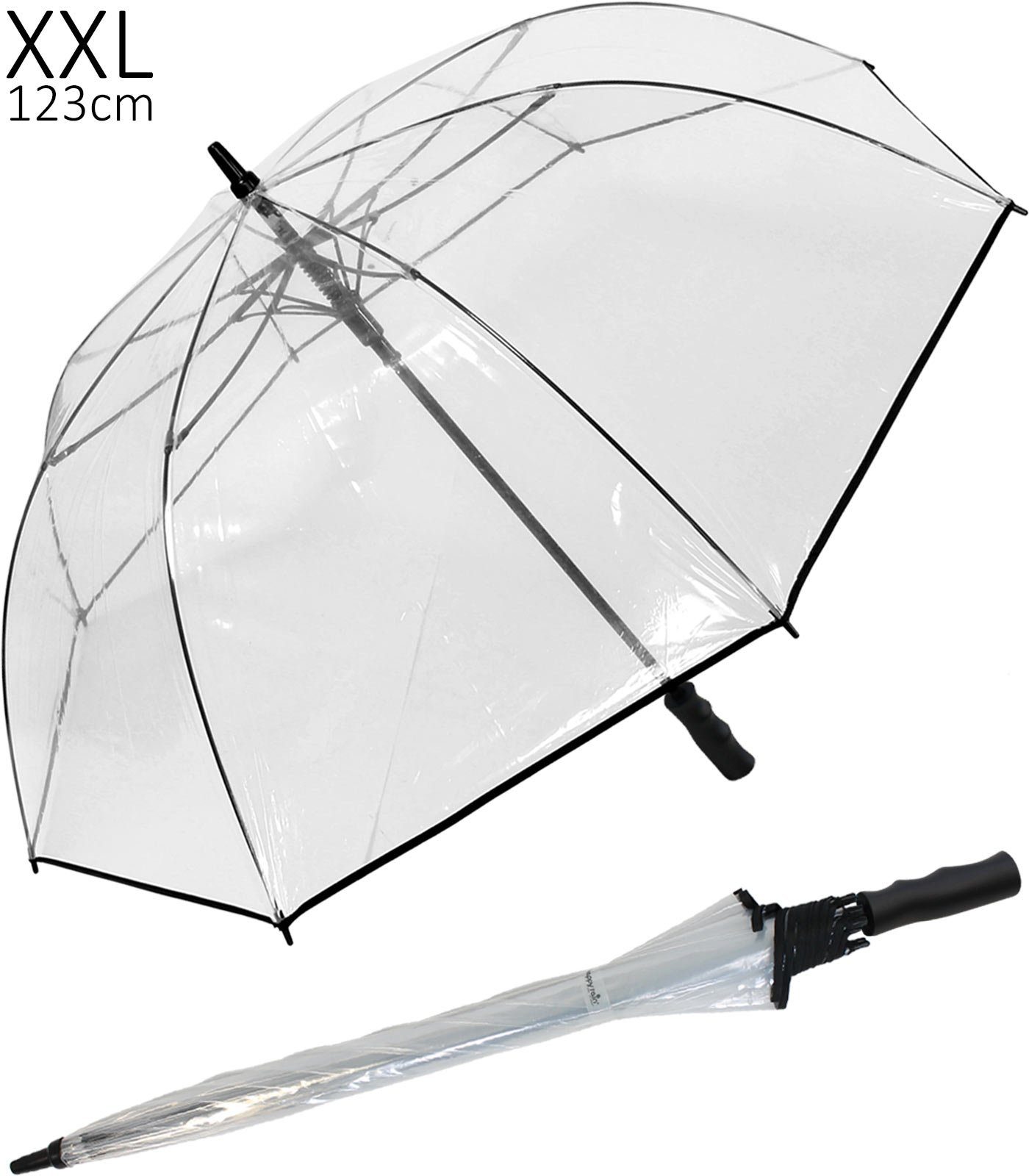 HAPPY RAIN Stockregenschirm XXL Golfschirm Automatik transparent extra gros günstig online kaufen