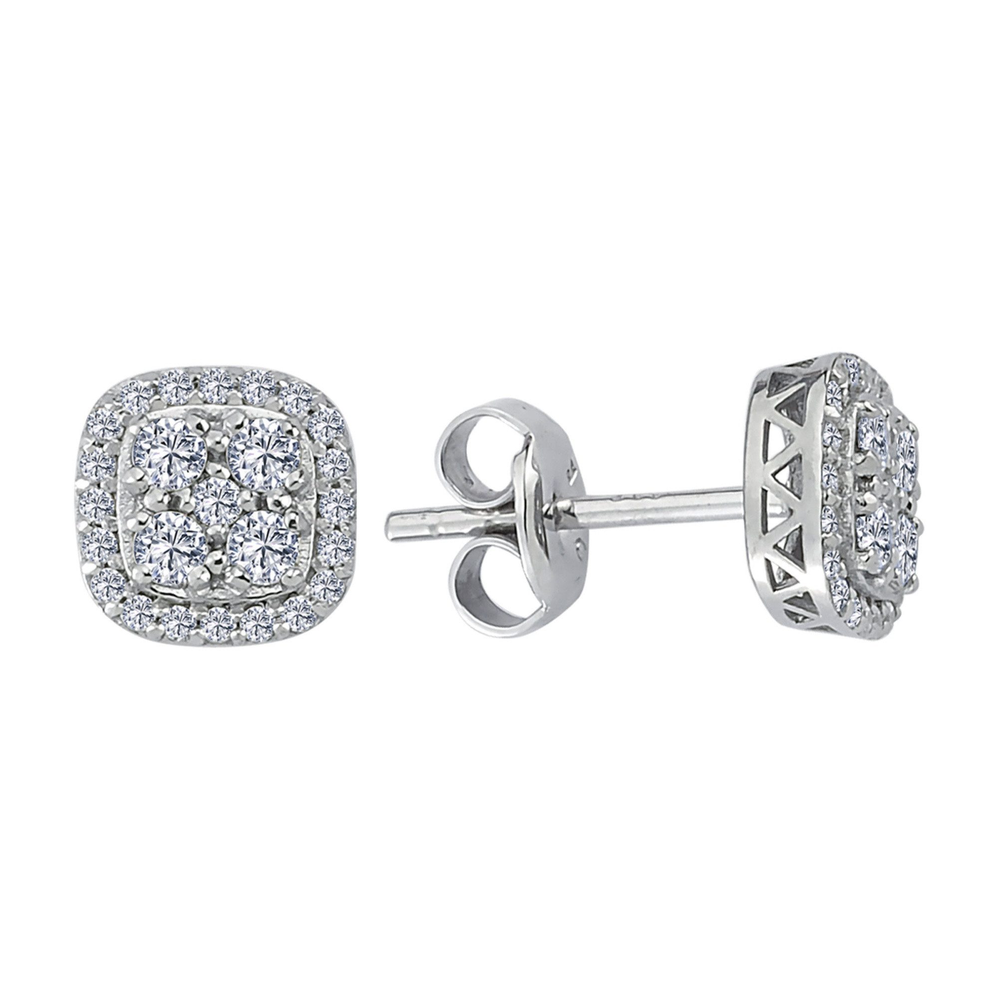 EinStein Diamant Paar Ohrstecker Diamant Ohrstecker Brillant-Schliff in 14 Karat Weißgold