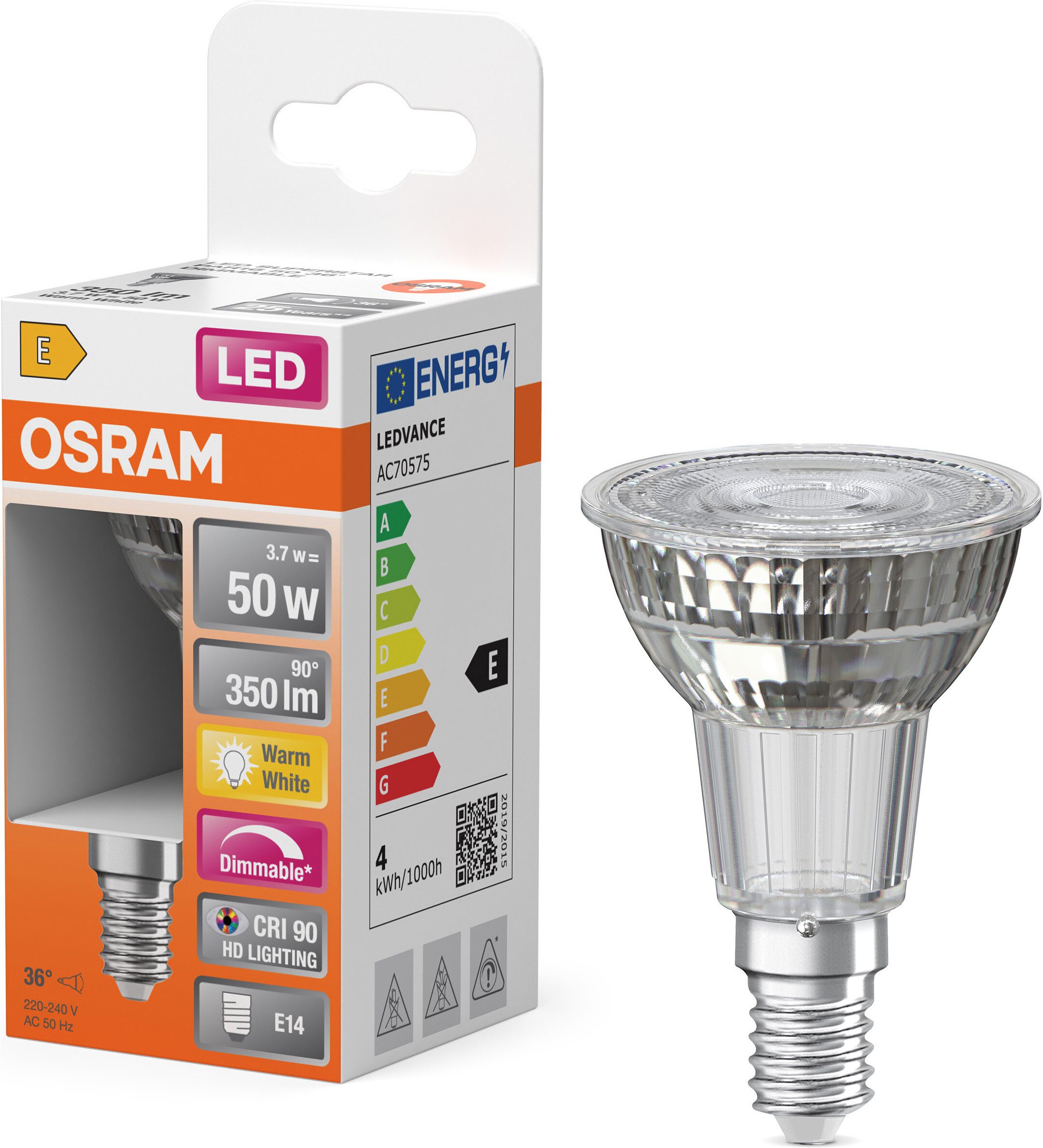 Osram LED-Leuchtmittel LED SUPERSTAR PAR16, E14, 1 St., Warmweiß