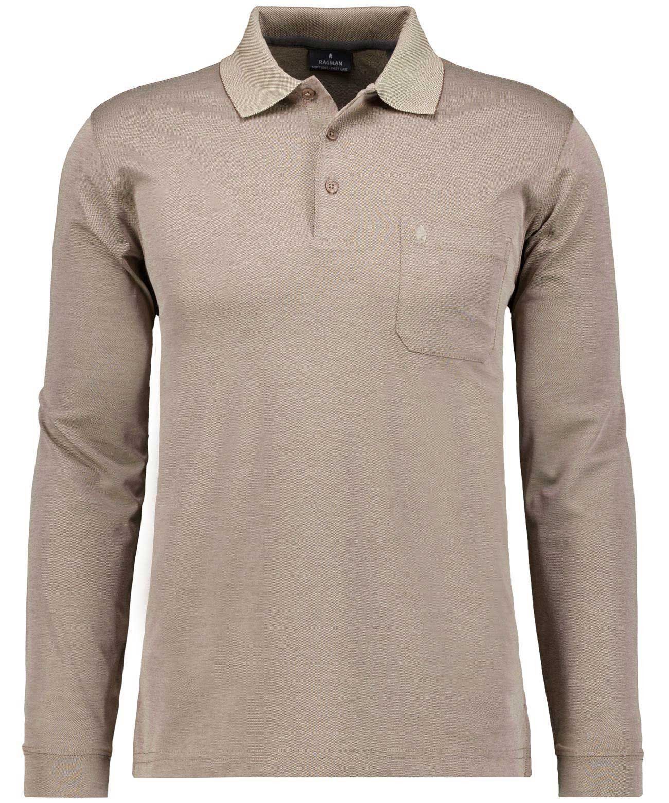 RAGMAN Langarm-Poloshirt