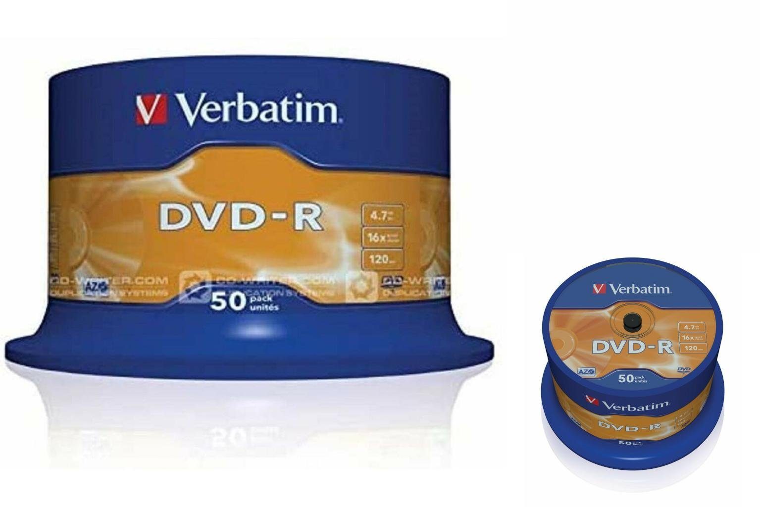 Verbatim DVD-R Verbatim DVD-R Matt Silver 16x 50 pcs Silberfarben Tintenpatrone