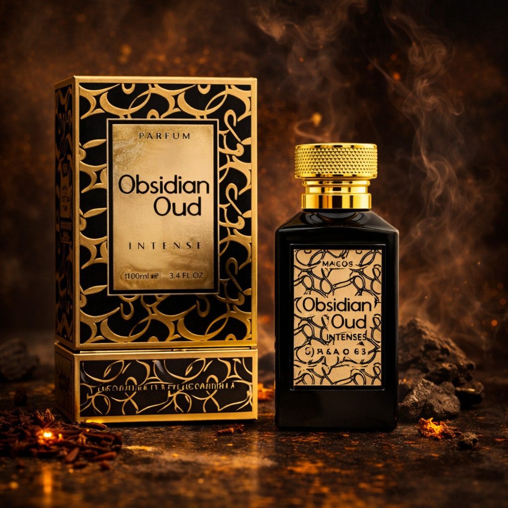 Attar & Co London Eau de Parfum Obsidian Oud Classic & Intense Unisex, Safran, Patchouli, Holz 100 ml, 1-tlg., Hergestellt in England, Orientalisch Holzig Duft