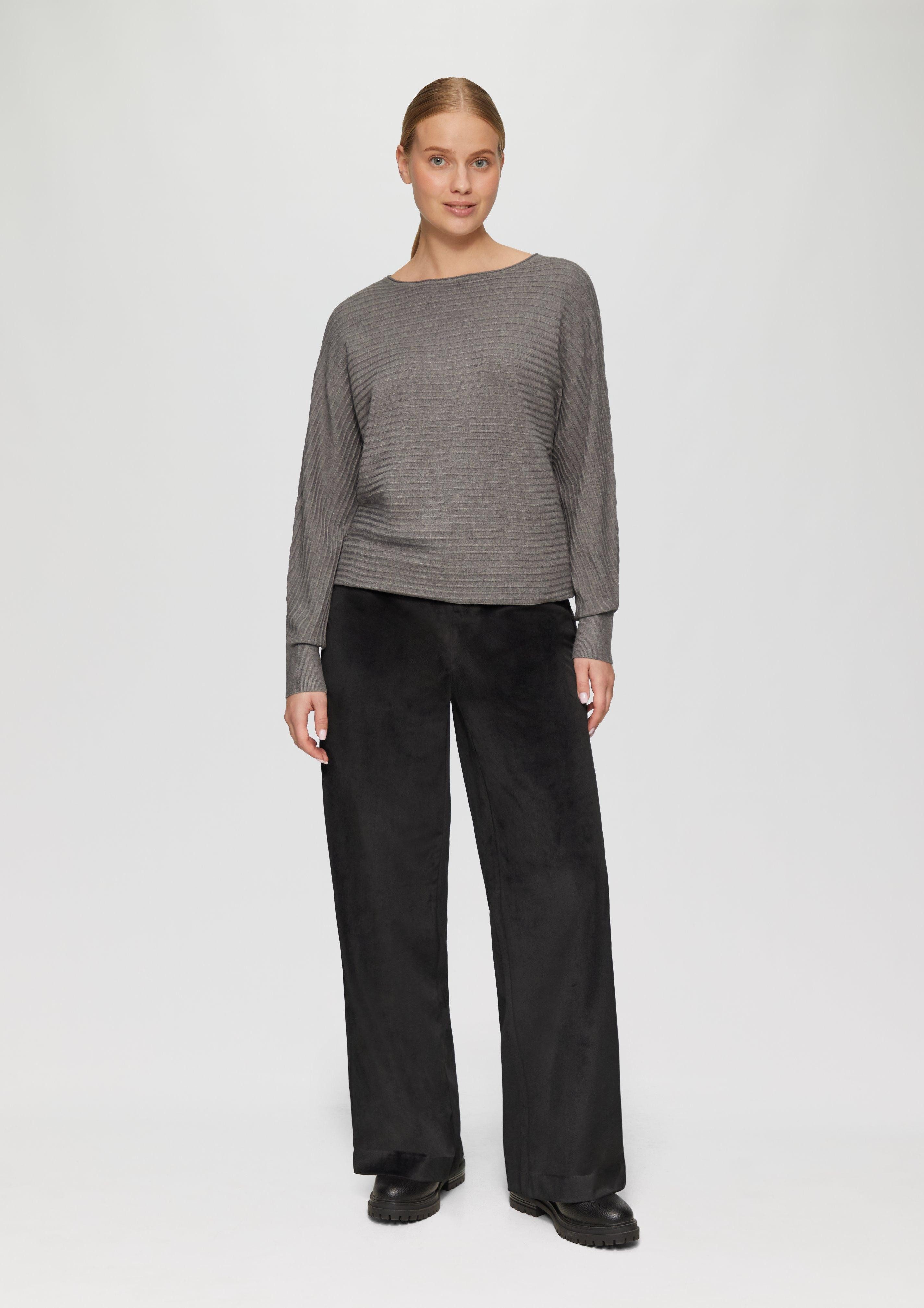 s.Oliver Stoffhose Wide-Leg-Hose aus Samt mit günstig online kaufen