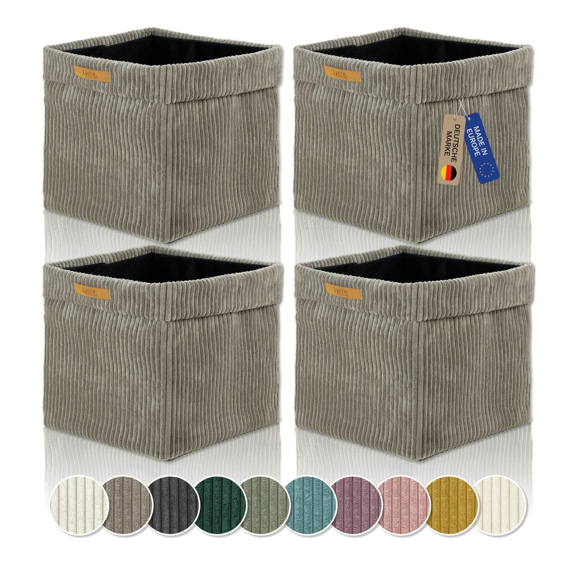 Regalkorb Kallax Boxen Cord 4er Set taupe, Aufbewahrungsbox faltbar 33x33x31cm
