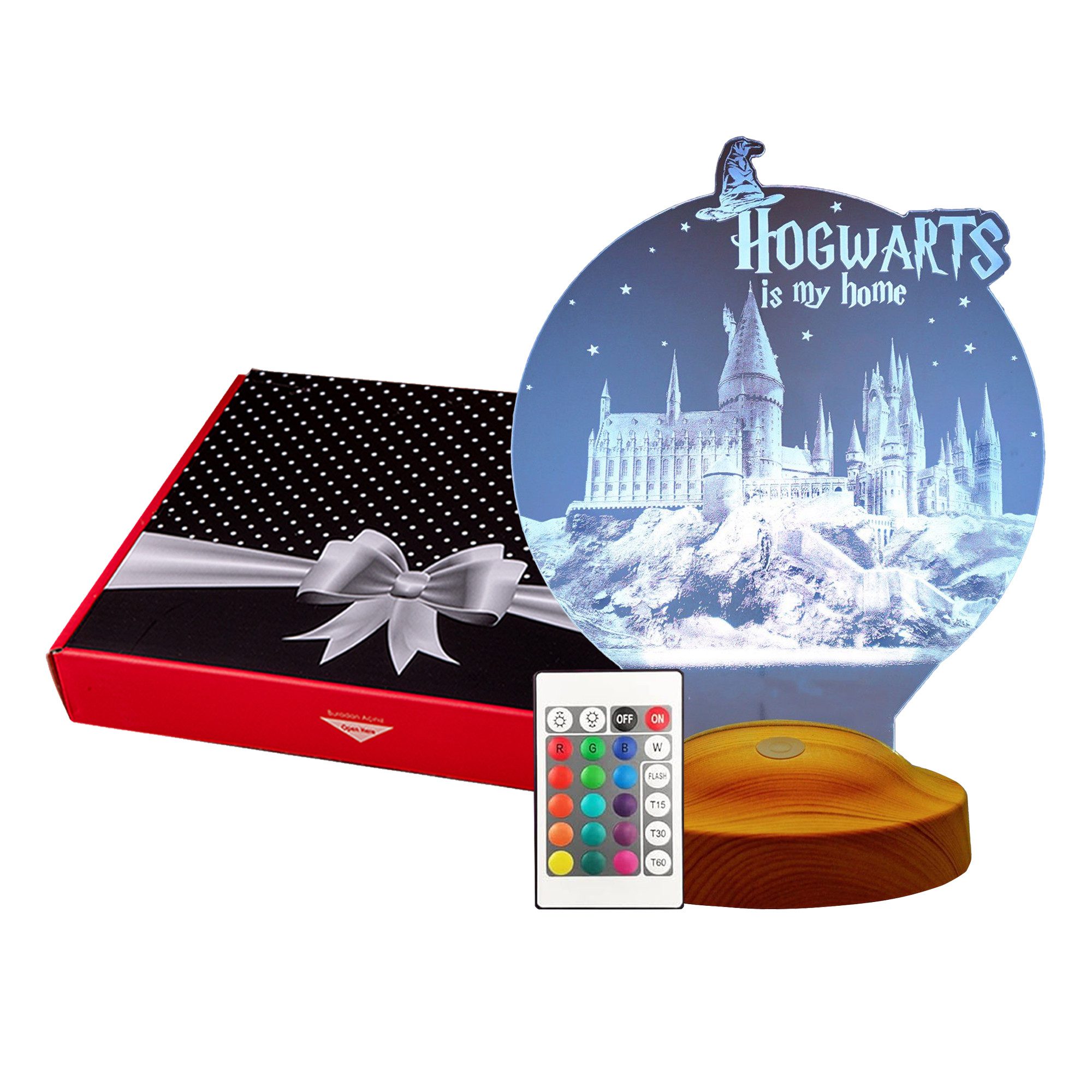 Geschenkelampe LED Nachttischlampe Hogwarts Harry Potter 3D mehrfarbiges Na günstig online kaufen