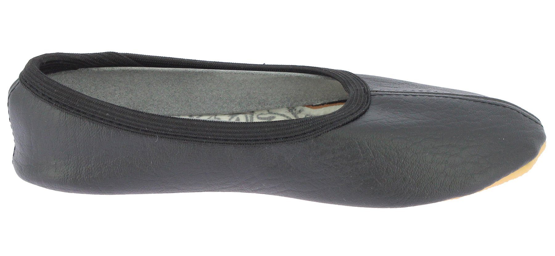 Beck Schläppchen aus Kunstleder, Gummisohle Gymnastikschuh (sehr robustes veganes Kunstleder, Gr. 23-48 erhältlich) rutschfeste Gummi-Laufsohle