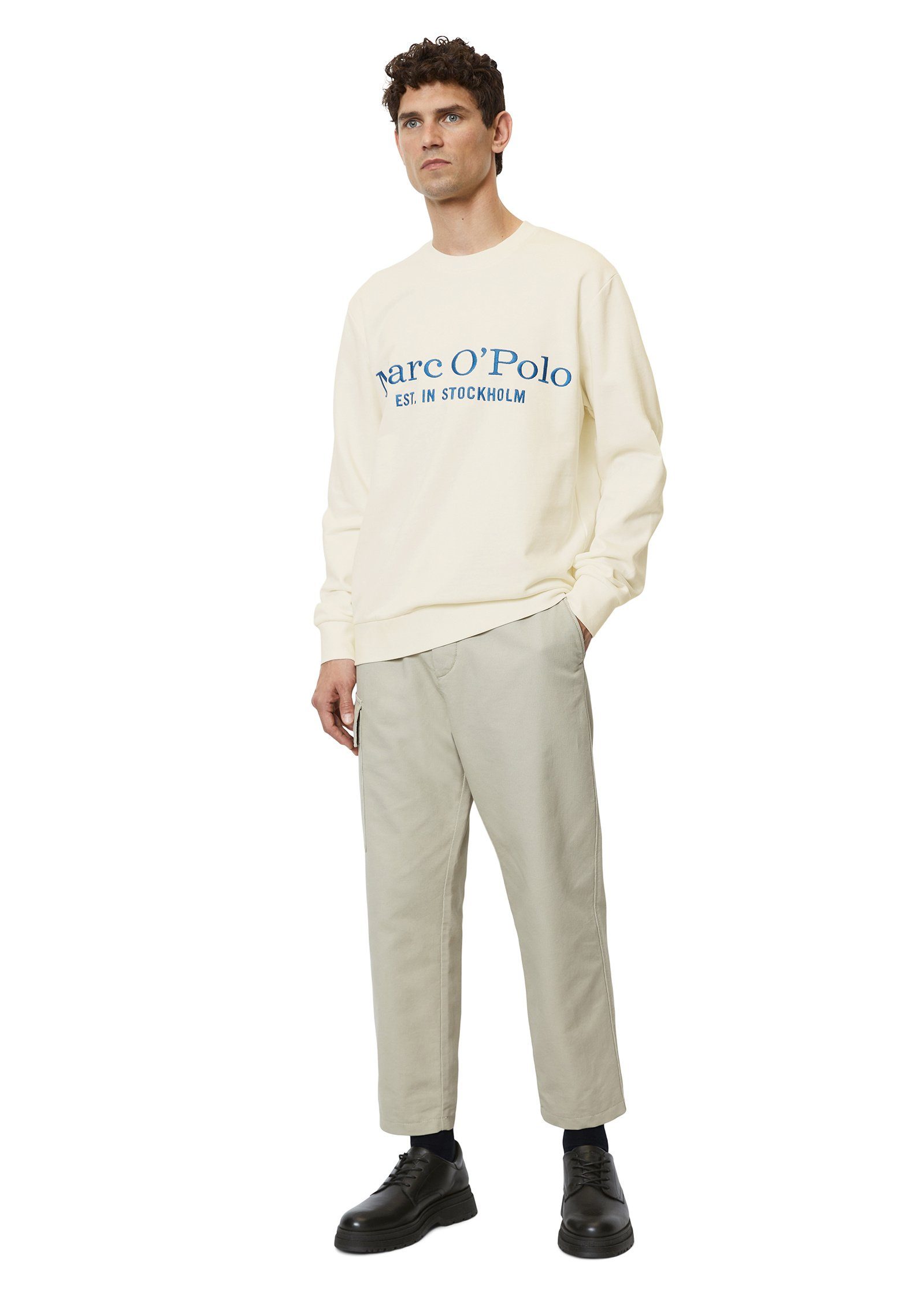 Bio-Baumwolle aus reiner Sweatshirt Marc O'Polo weiß