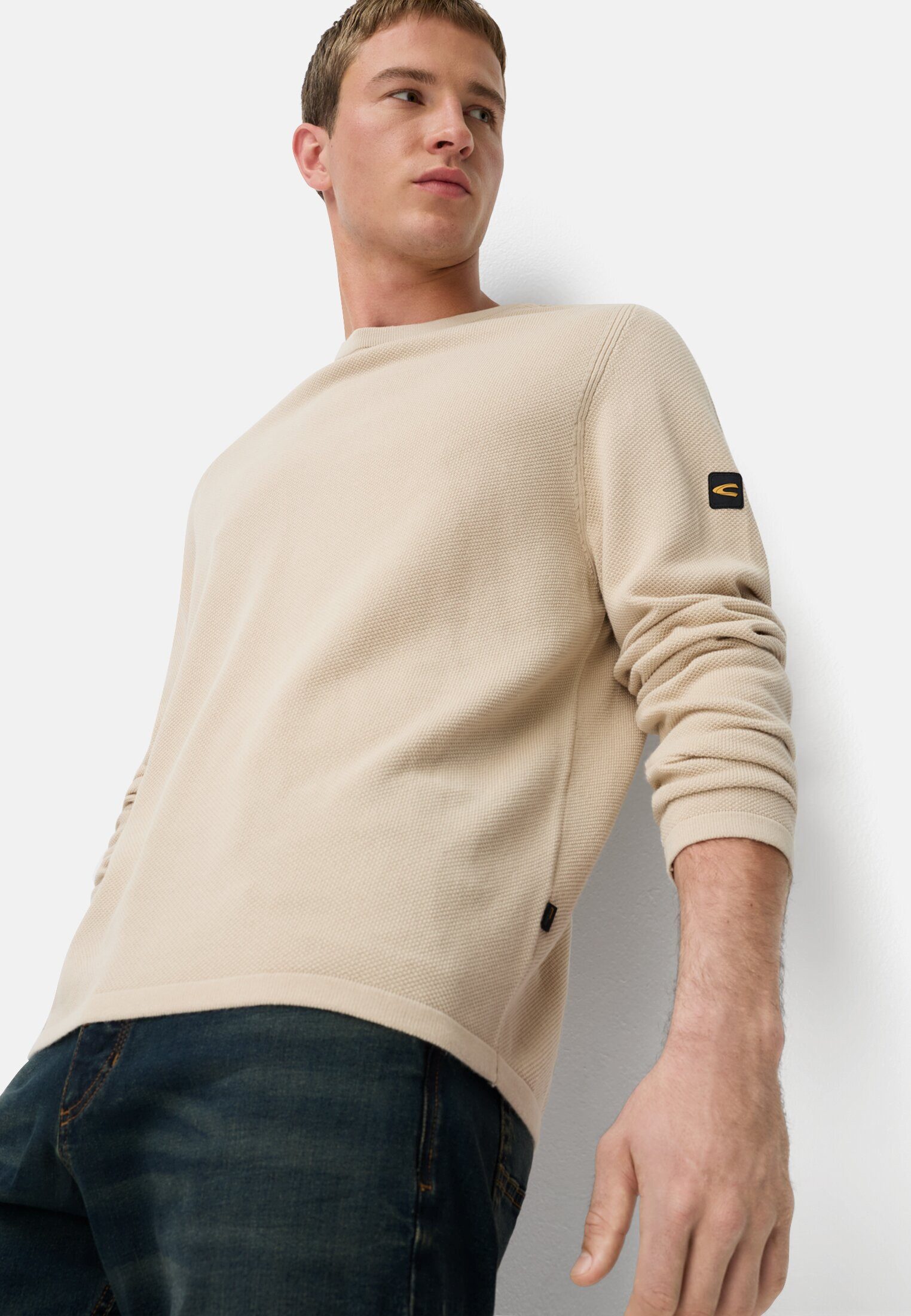 camel active Sweatshirt aus reiner Baumwolle Langarm