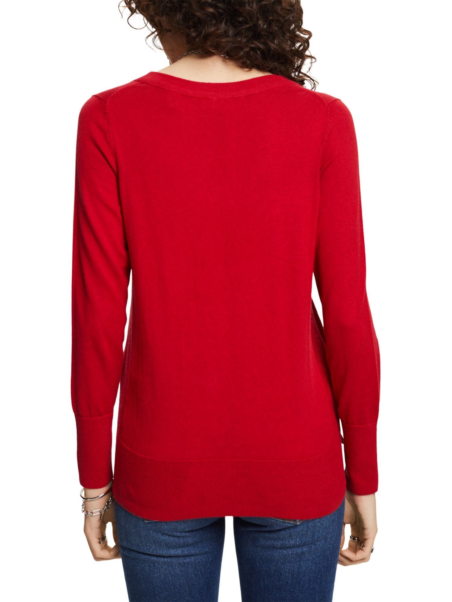 RED V-Ausschnitt mit Pullover DARK Rundhalspullover Esprit