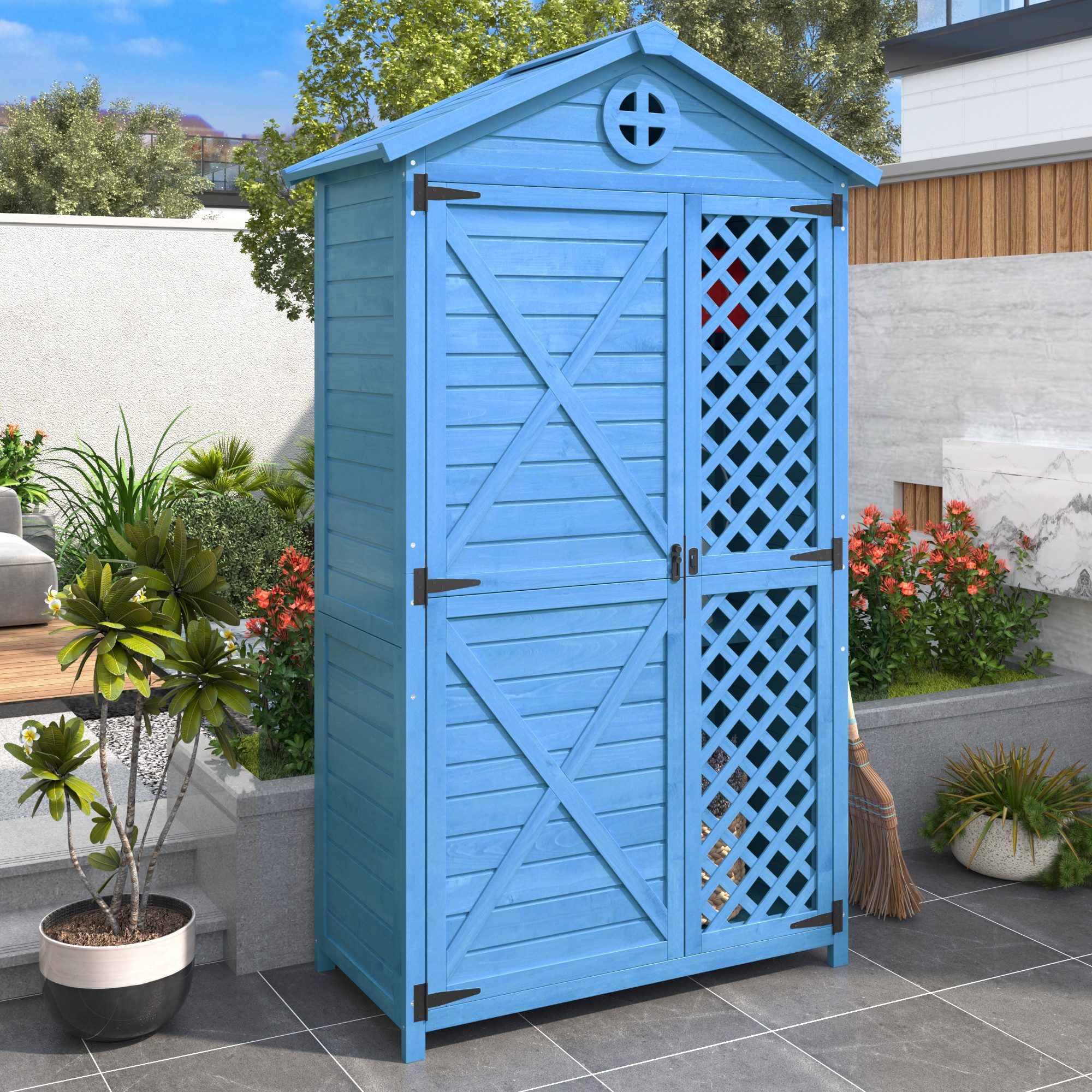 Merax Garten-Geräteschrank Outdoor Gartenhaus mit wetterfestem günstig online kaufen