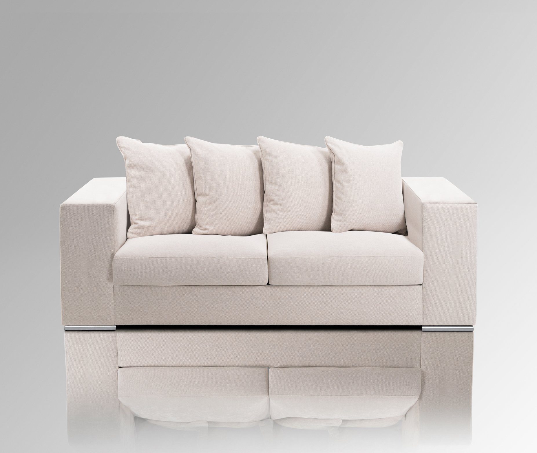 AMARIS Elements Sofa 'George' 2m, 2 Größen od. Sitzer Samt Couch 4 Beige/Greige (Wolloptik) Stoff-Bezug gemütlich