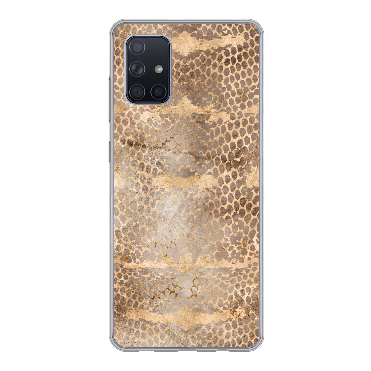 Handyhülle für Samsung Galaxy A51 Schlangendruck - Gold - Braun