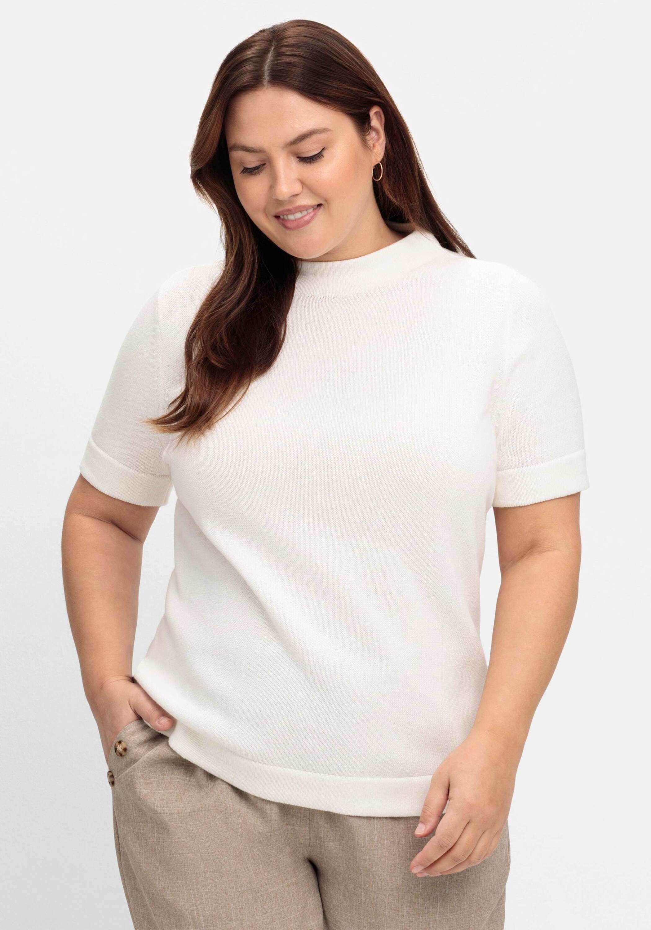 Witt Strickpullover Pullover Kurzarm Jersey aus Baumwolle, mit Halbarm