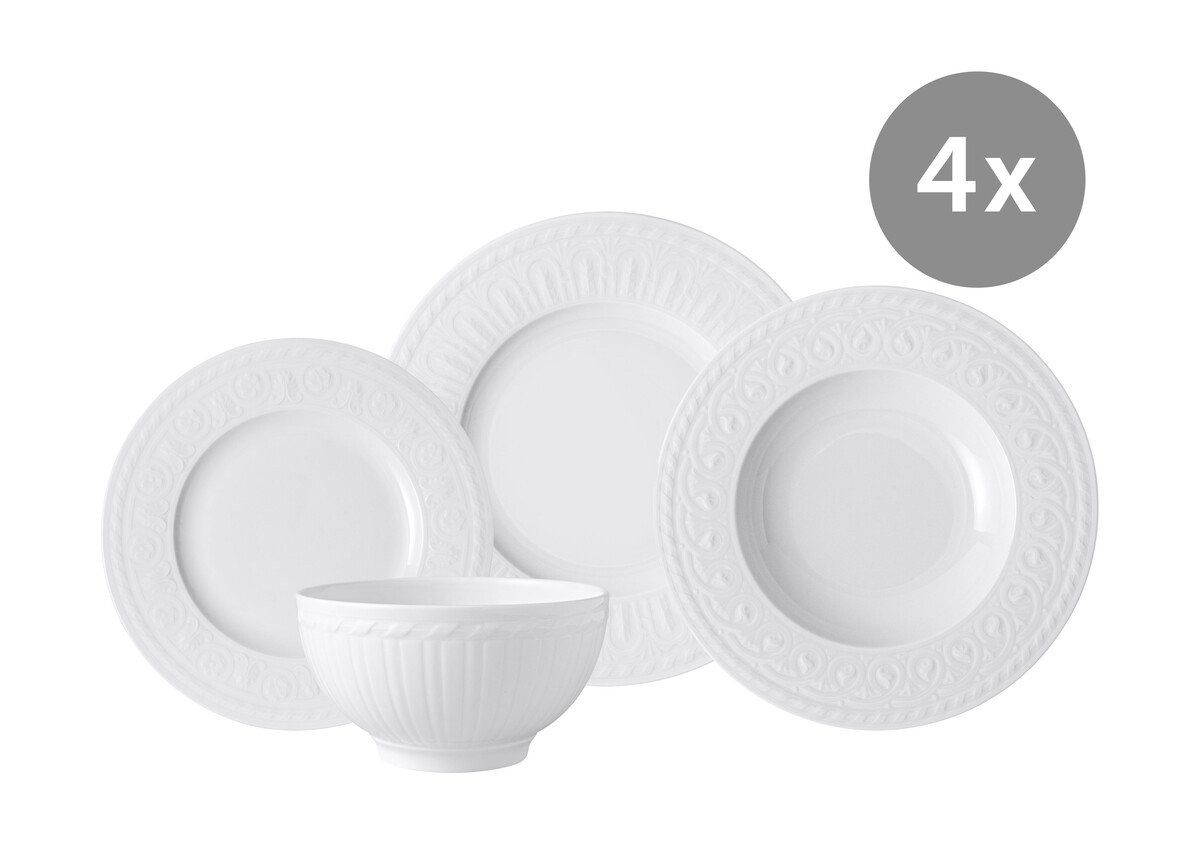Villeroy & Boch Pastateller Set Cellini, Speiseteller, Frühstücksteller, Pastateller, Bowl 16-tlg.