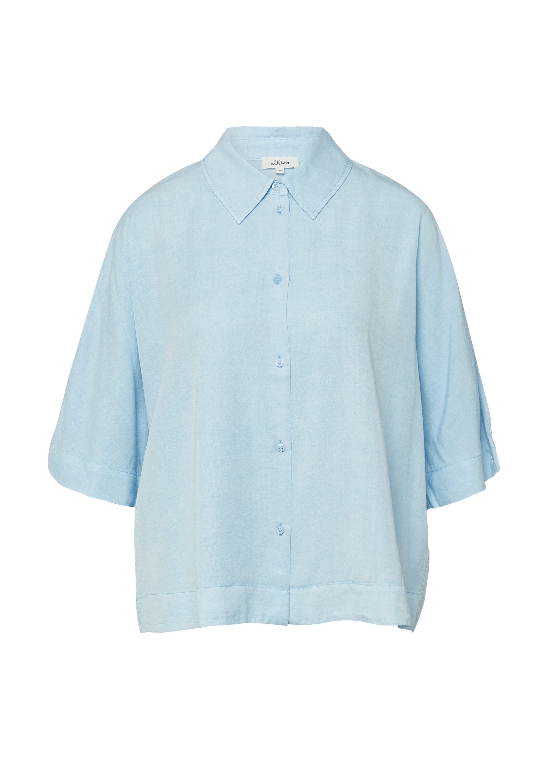 s.Oliver Kurzarmbluse Bluse Fließende Lyocellbluse