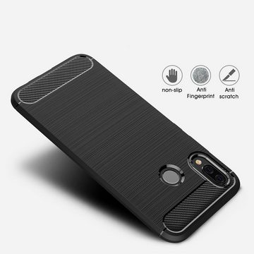 CoolGadget Handyhülle Carbon Handy Hülle für Huawei P20 Lite 5,8 Zoll, robuste Telefonhülle Case Schutzhülle für P20 Lite Hülle