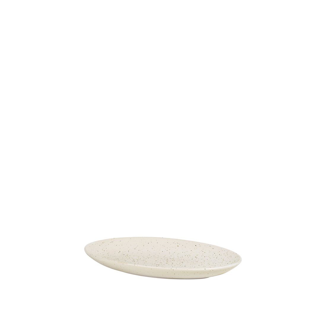 Broste Copenhagen Servierplatte Nordic Vanilla 22cm Steingut creme, handlasiert matt