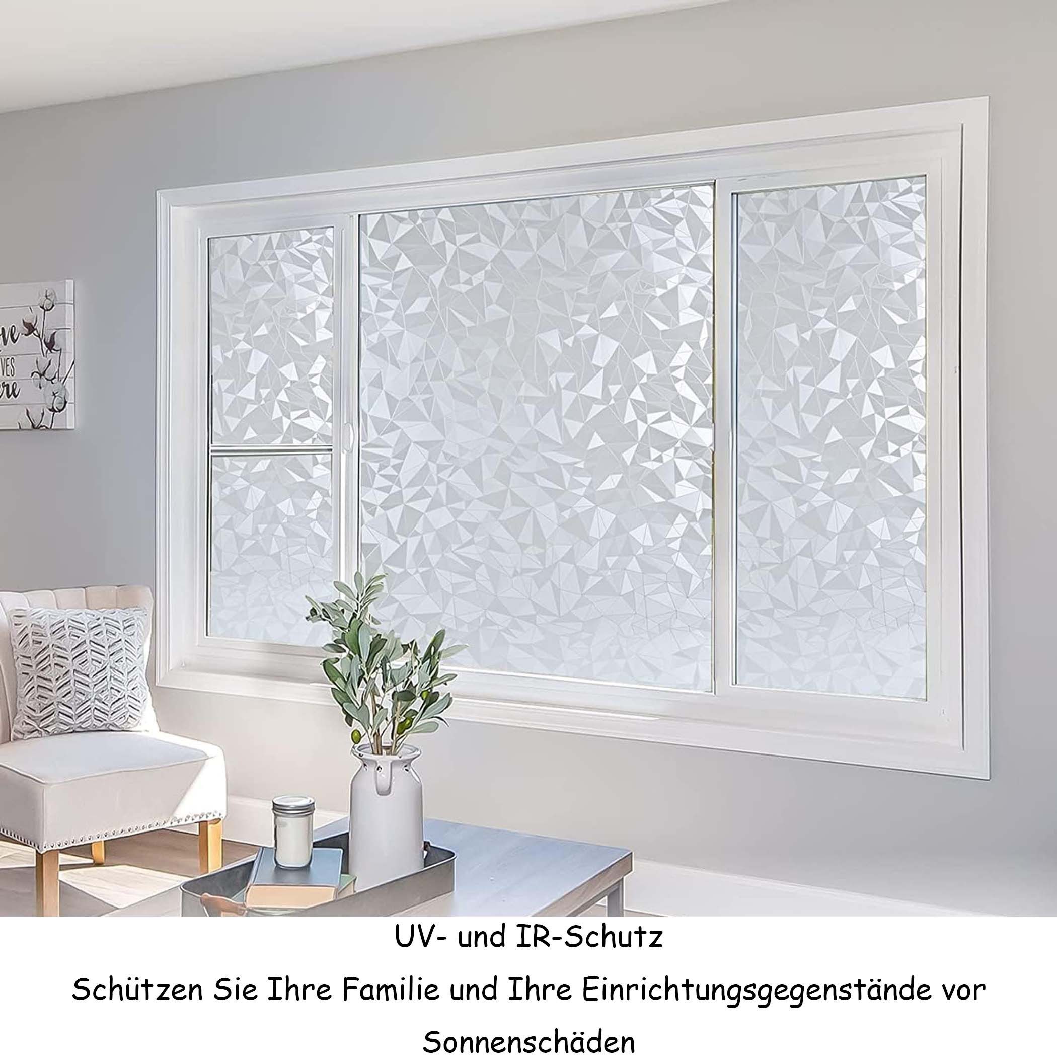 Diwzbyn Fensterfolie Blickdicht Selbsthaftend, Sichtschutzfolie Fenster, 90% UV-Schutz – Bild 3 von 5
