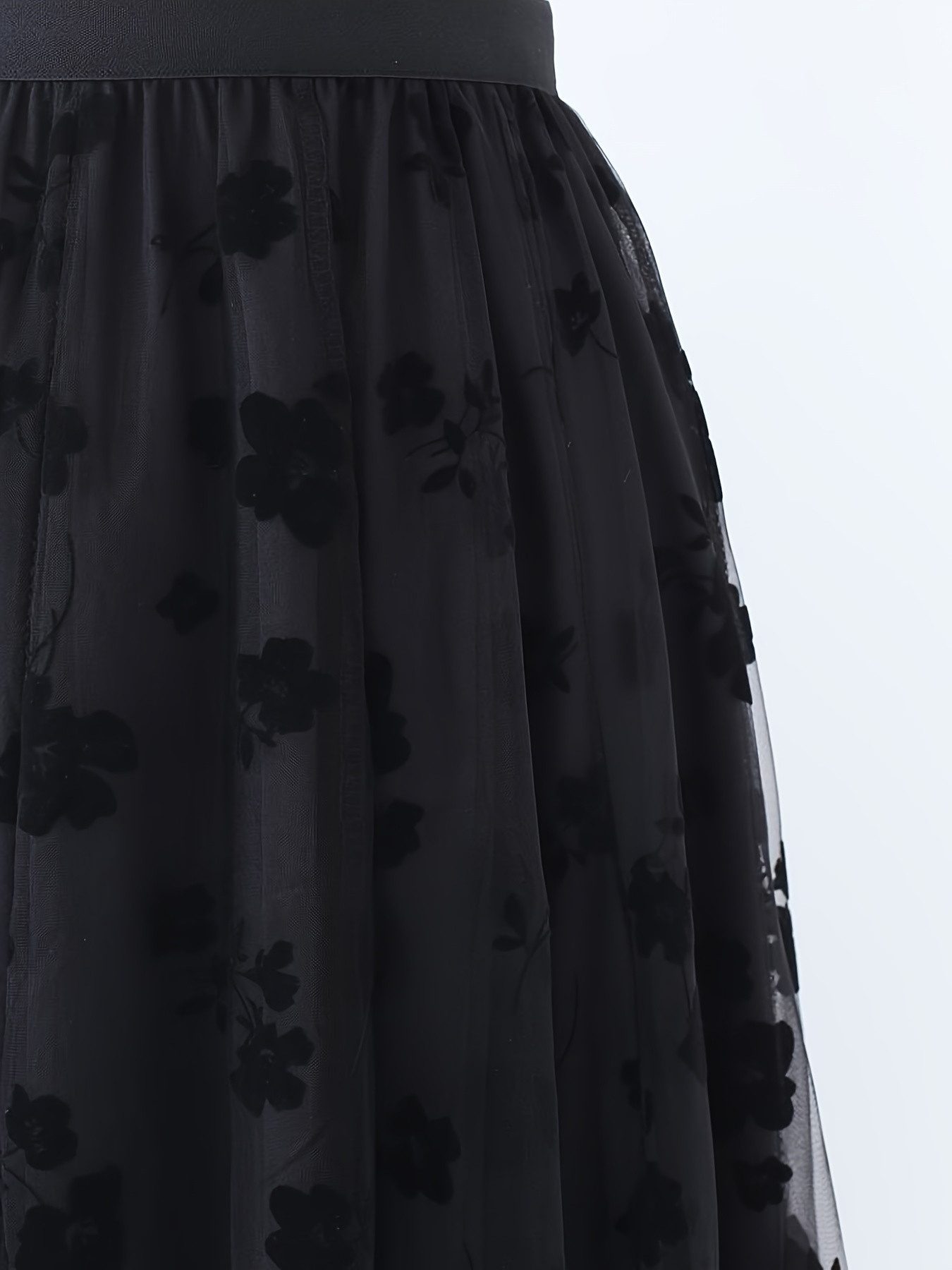 DEBAIJIA Meshrock TüllRöcke für Mädchen Floral Gedruckt Elegant Lässig Sommer