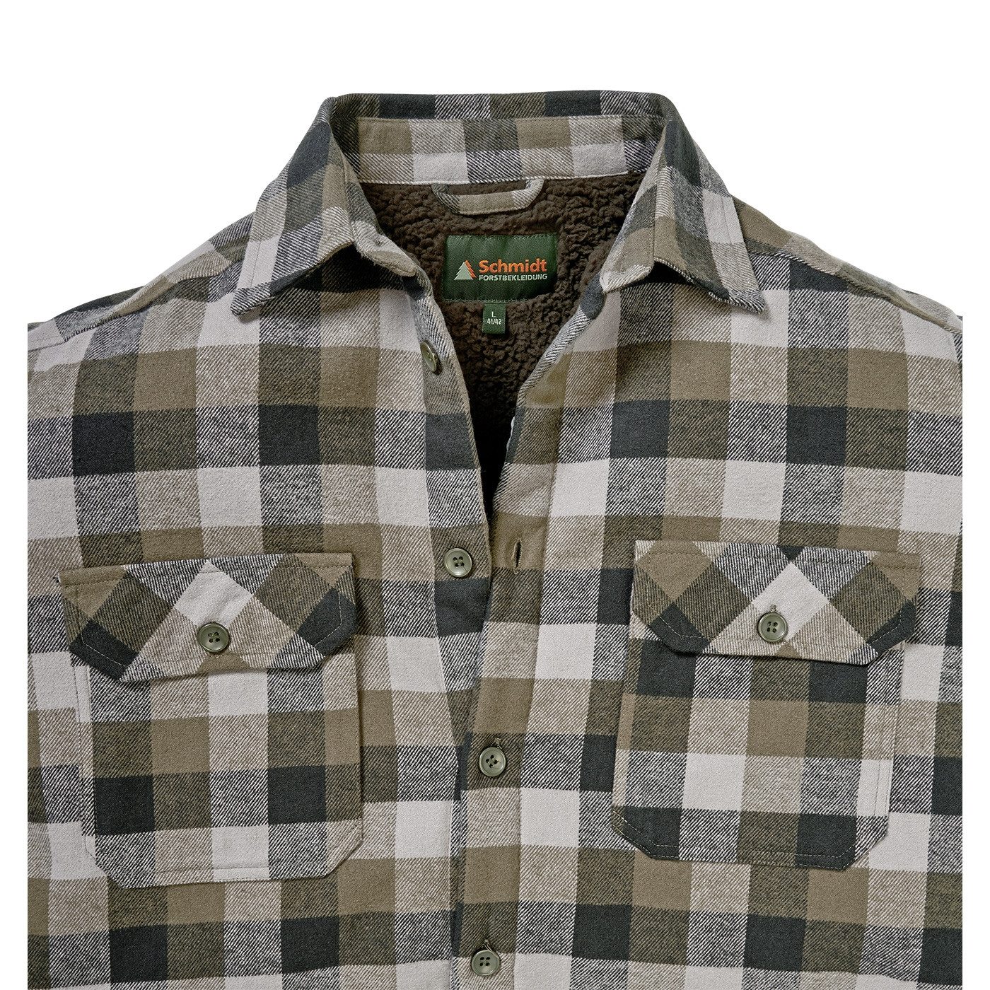 Schmidt Flanellhemd mit Teddyfell angenehmes Tragegefühl