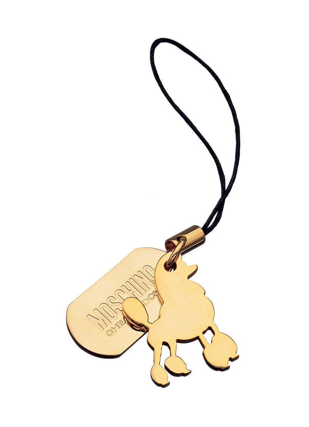 Moschino Charm-Einhänger MJ0078, Handy-Charm in gold, Pudel und Dogtag