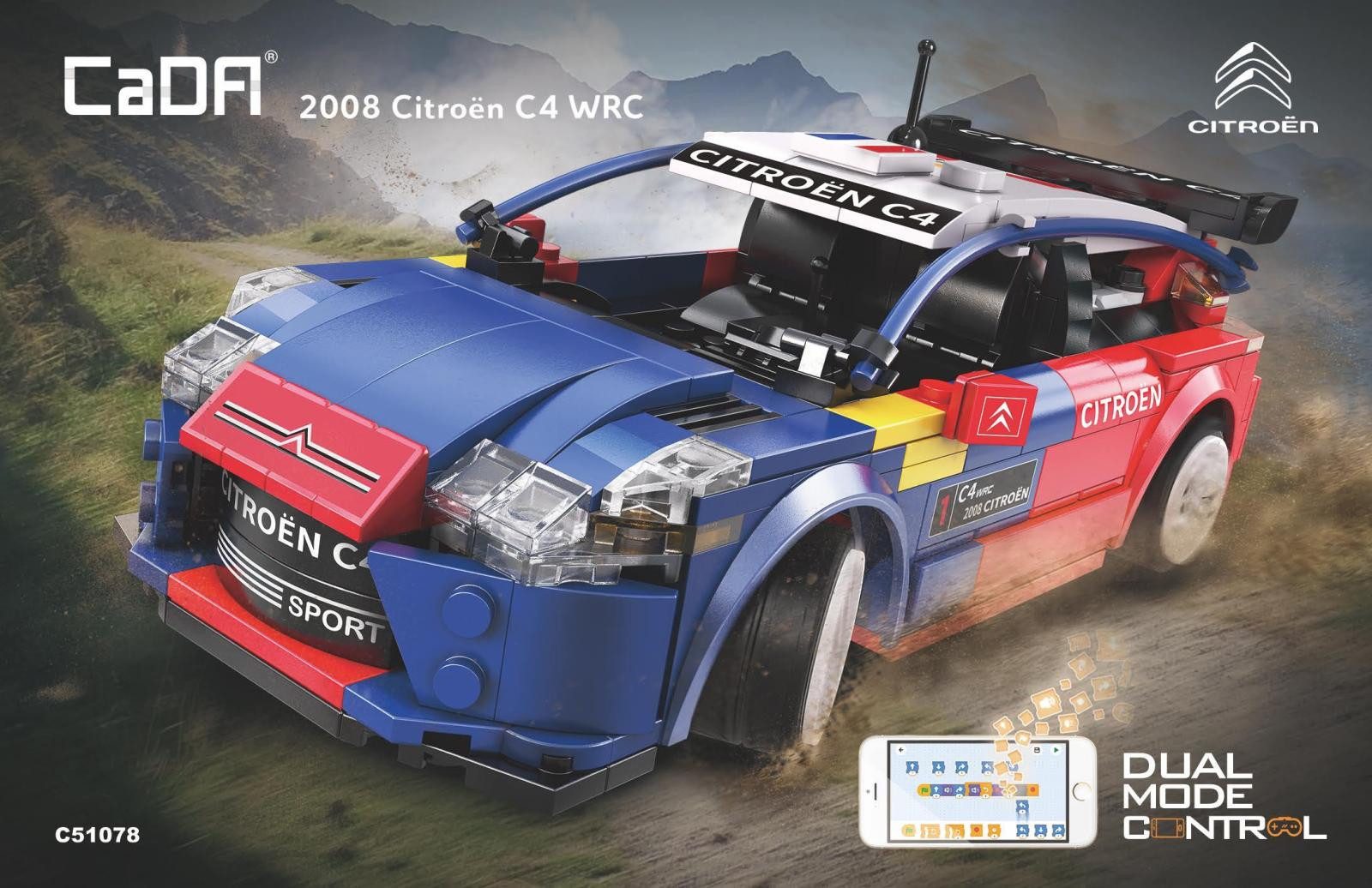 CaDA CaDA Citroën C4 WRC Rally Auto 2008 1/20 (329 Teile) (neue Version) Konstruktionsspielsteine