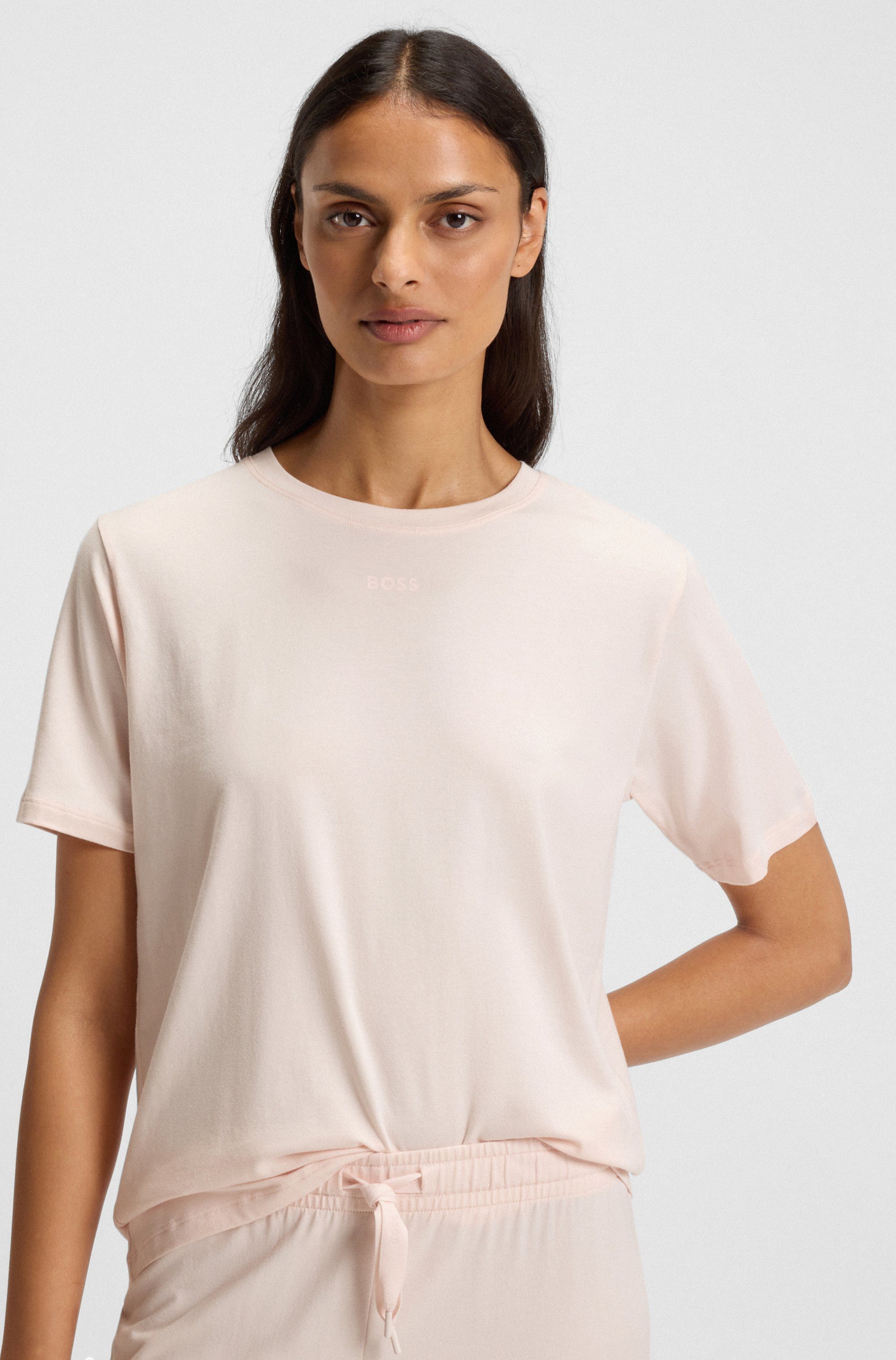 BOSS T-Shirt CI_T-Shirt mit BOSS Logo-Schriftzug & Label