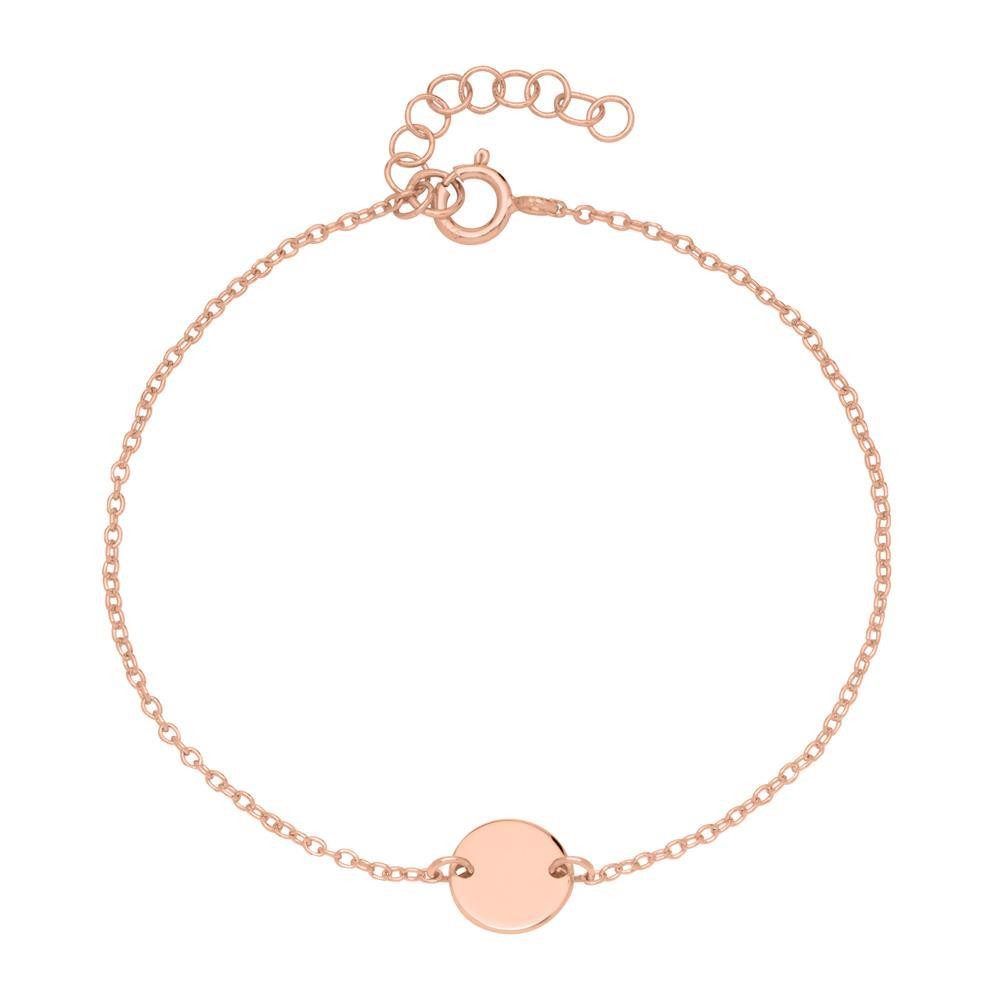 Unique Silberarmband Filigran mit kleinen Plättchenanhänger Rosévergoldet SB0388
