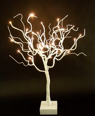 I.GE.A. LED Baum Künstlicher Weihnachtsbaum, Weihnachtsdeko, Kunstbaum, LED fest integriert, Warmweiß, Deko-Baum mit Schnee und Beleuchtung, auf Holzfuß, Höhe 70 cm