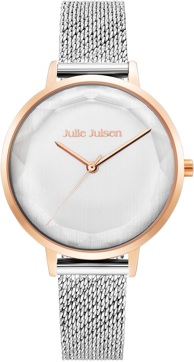 Julie Julsen Quarzuhr Geschenk Uhr Geschenkset 2-tlg., Spiegel), JJW1176RGSME-SET, Silver, ideal - mit (Set, auch Rosé Beauty als