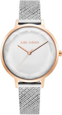 Julie Julsen Quarzuhr Beauty Rosé Silver, JJW1176RGSME-SET, (Set, 2-tlg., Geschenkset - Uhr mit Spiegel), Armbanduhr, Damenuhr, ideal auch als Geschenk, vergoldet