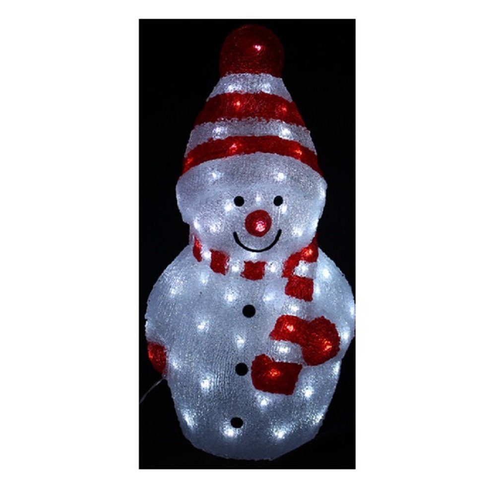 ThoKuToys Weihnachtsfigur Acryl LED Schneemann - 45 cm groß transparent