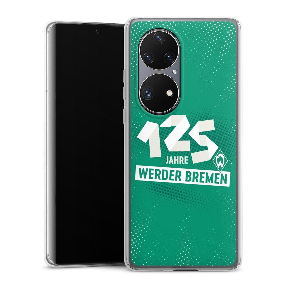 DeinDesign Handyhülle 125 Jahre Werder Bremen Offizielles Lizenzprodukt, Huawei P50 Pro Slim Case Silikon Hülle Ultra Dünn Schutzhülle