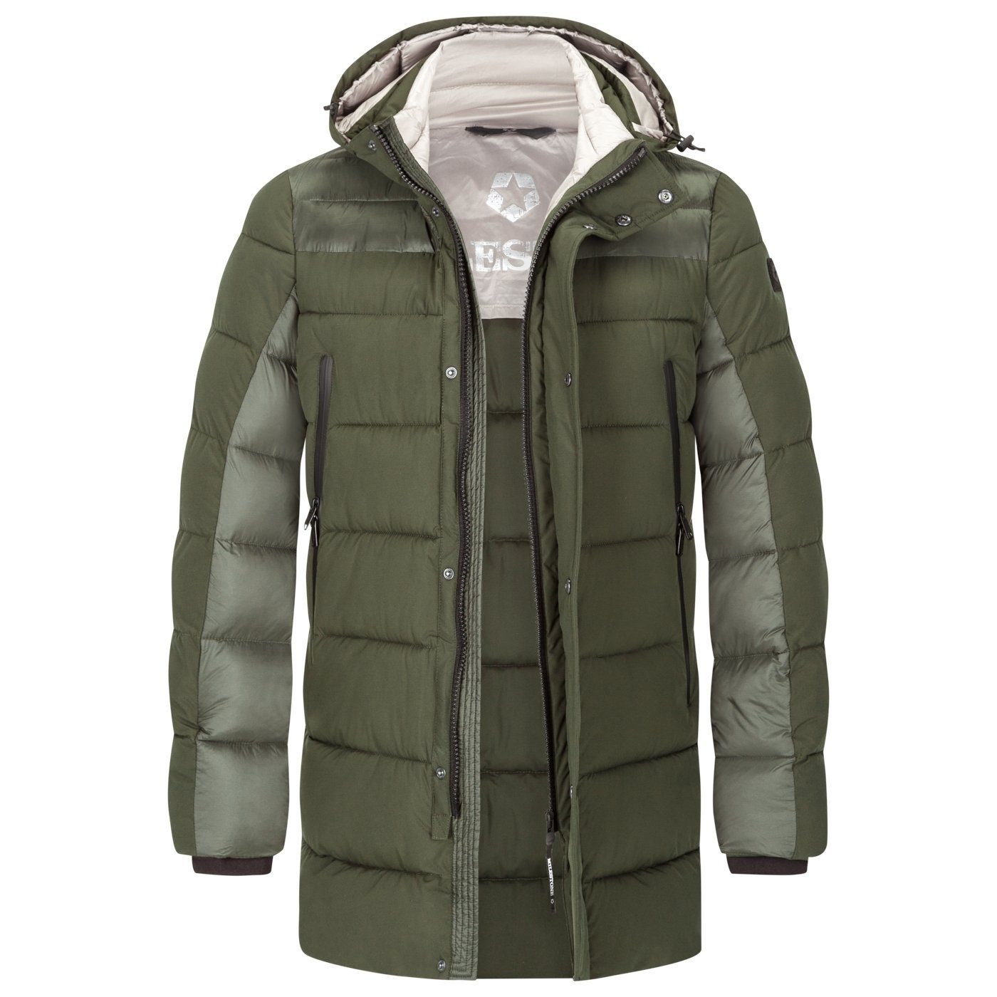 Milestone Funktionsjacke Milestone Herren Steppjacke Kurzmantel Tender grün