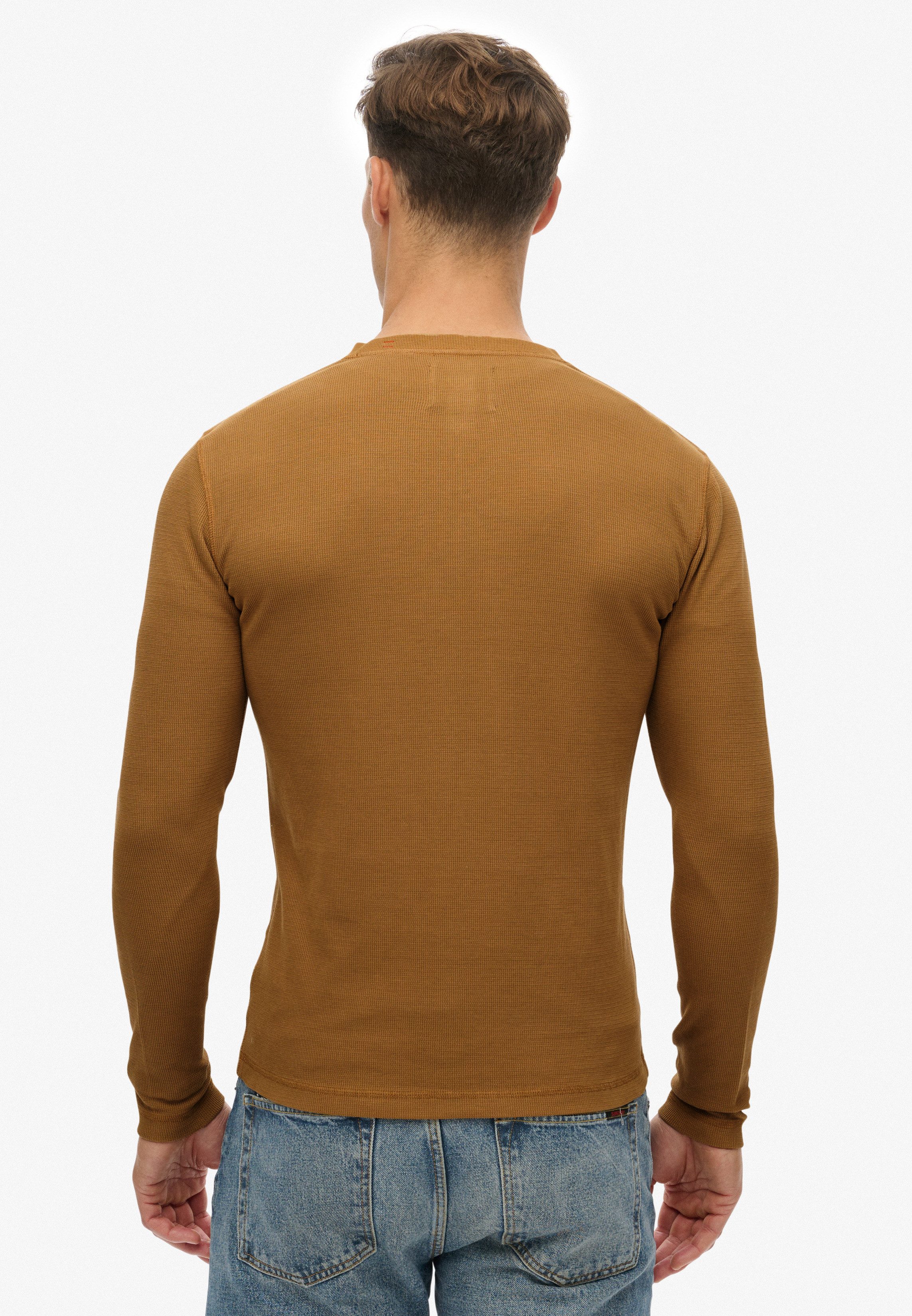 Superdry Langarmshirt WAFFLE LONG SLEEVE HENLEY TOP