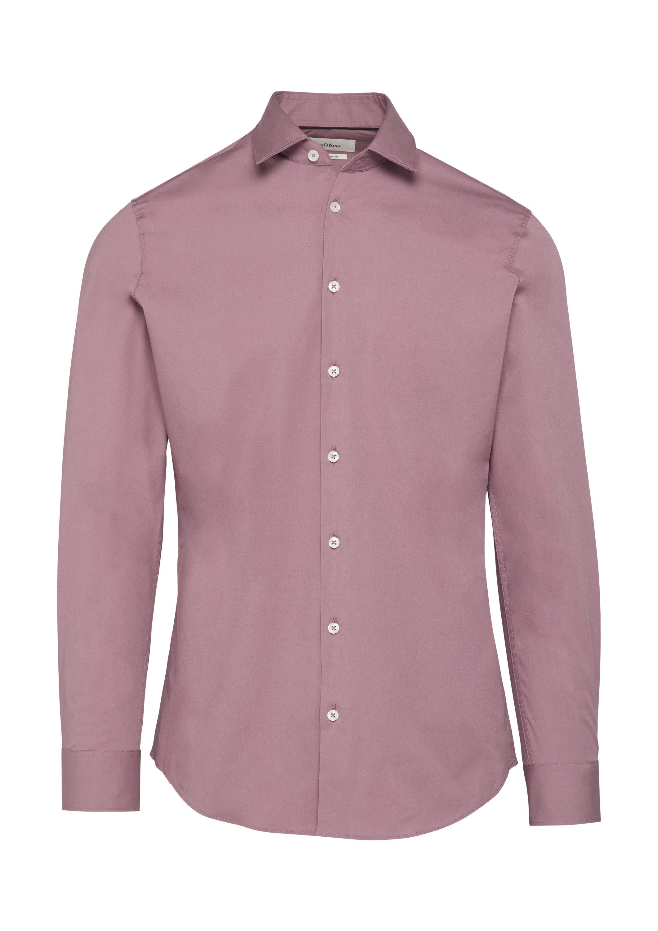 s.Oliver Langarmhemd Hemd Tailored Fit: Hemd aus Baumwollstrech mit Kentkra günstig online kaufen