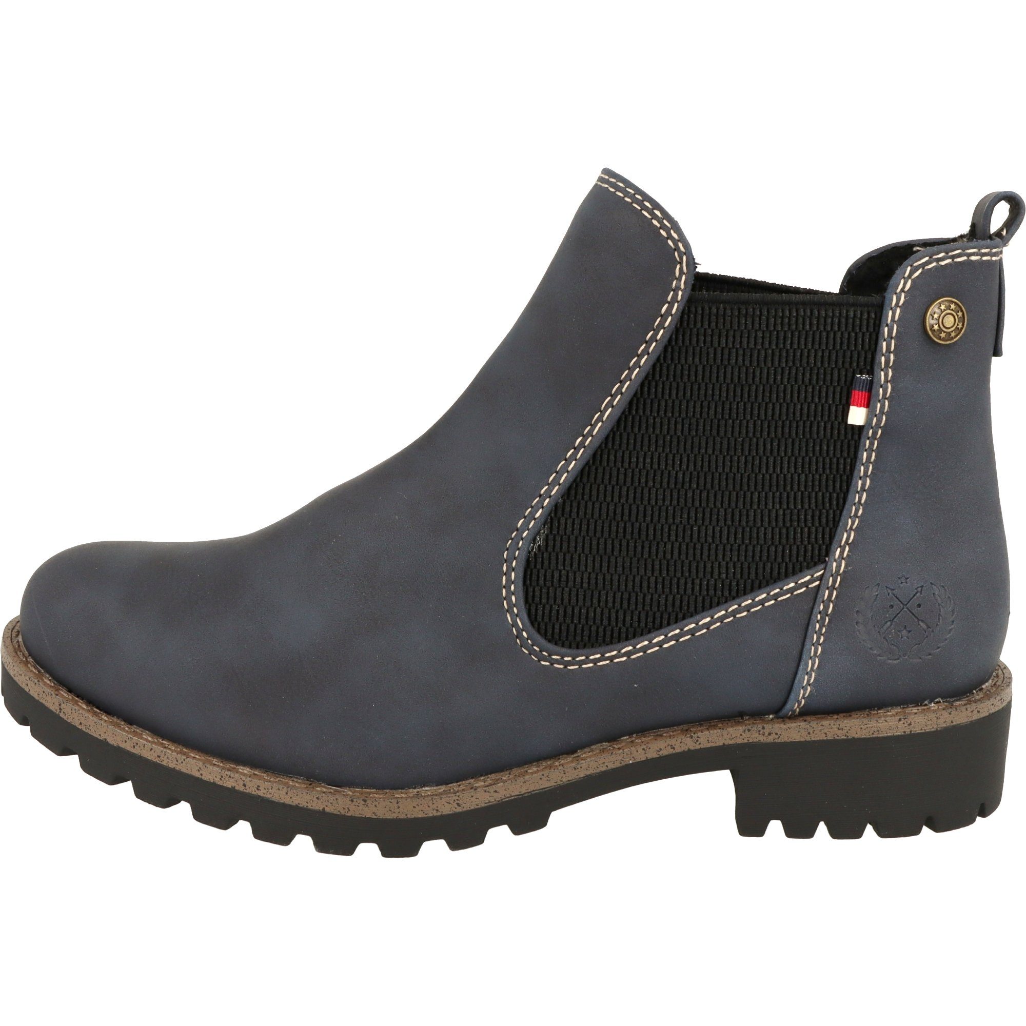 Jane Klain 254-448 Damen Navy Komfort Stiefel Chelseaboots Schuhe Freizeit