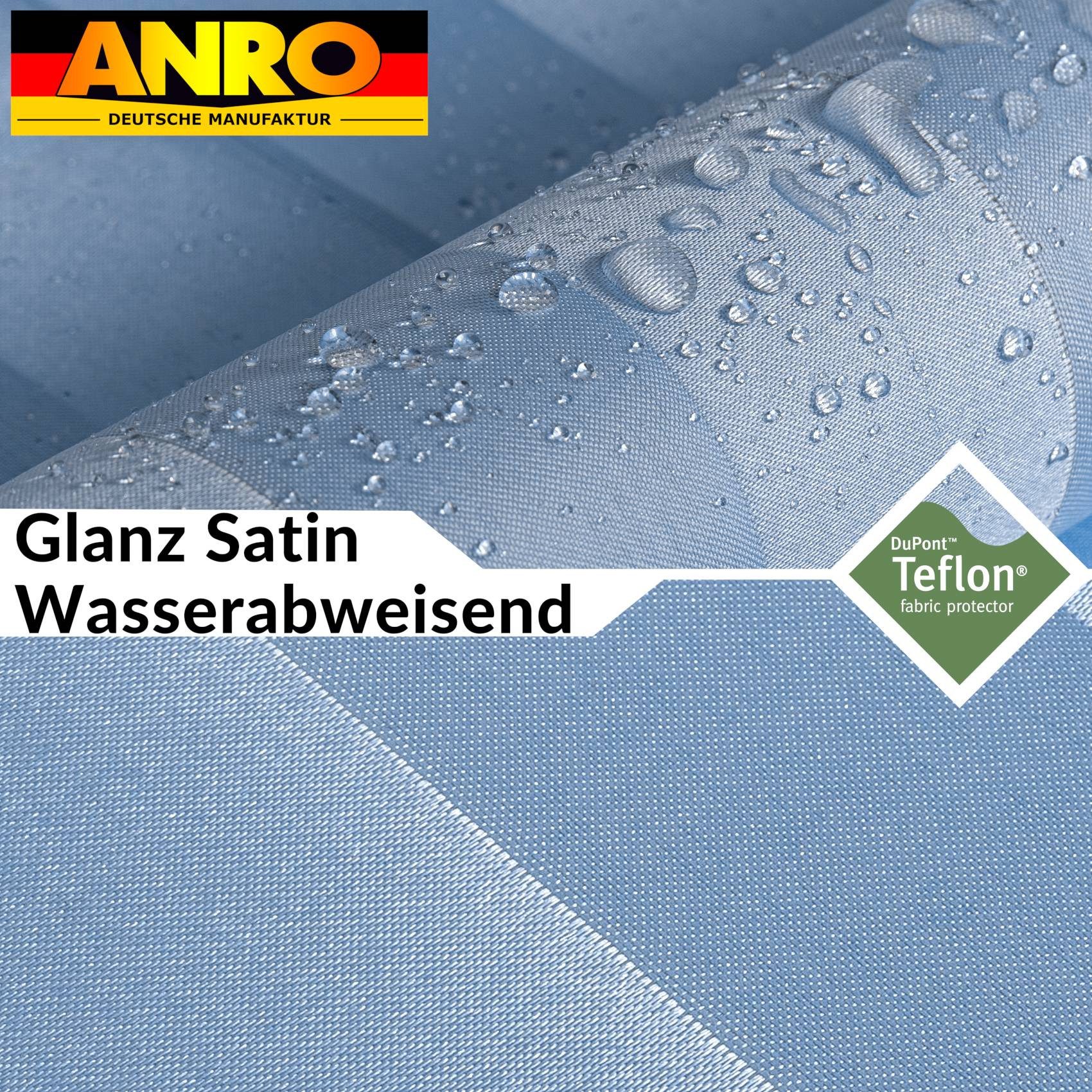 ANRO Duschvorhang aus Italien hochwertiger Badevorhang Textil mit Ösen und Haken Breite 120 cm (Packung, 1-tlg., Duschvorhang inkl. Aufhängeringe), robuster Vor – Bild 5 von 5