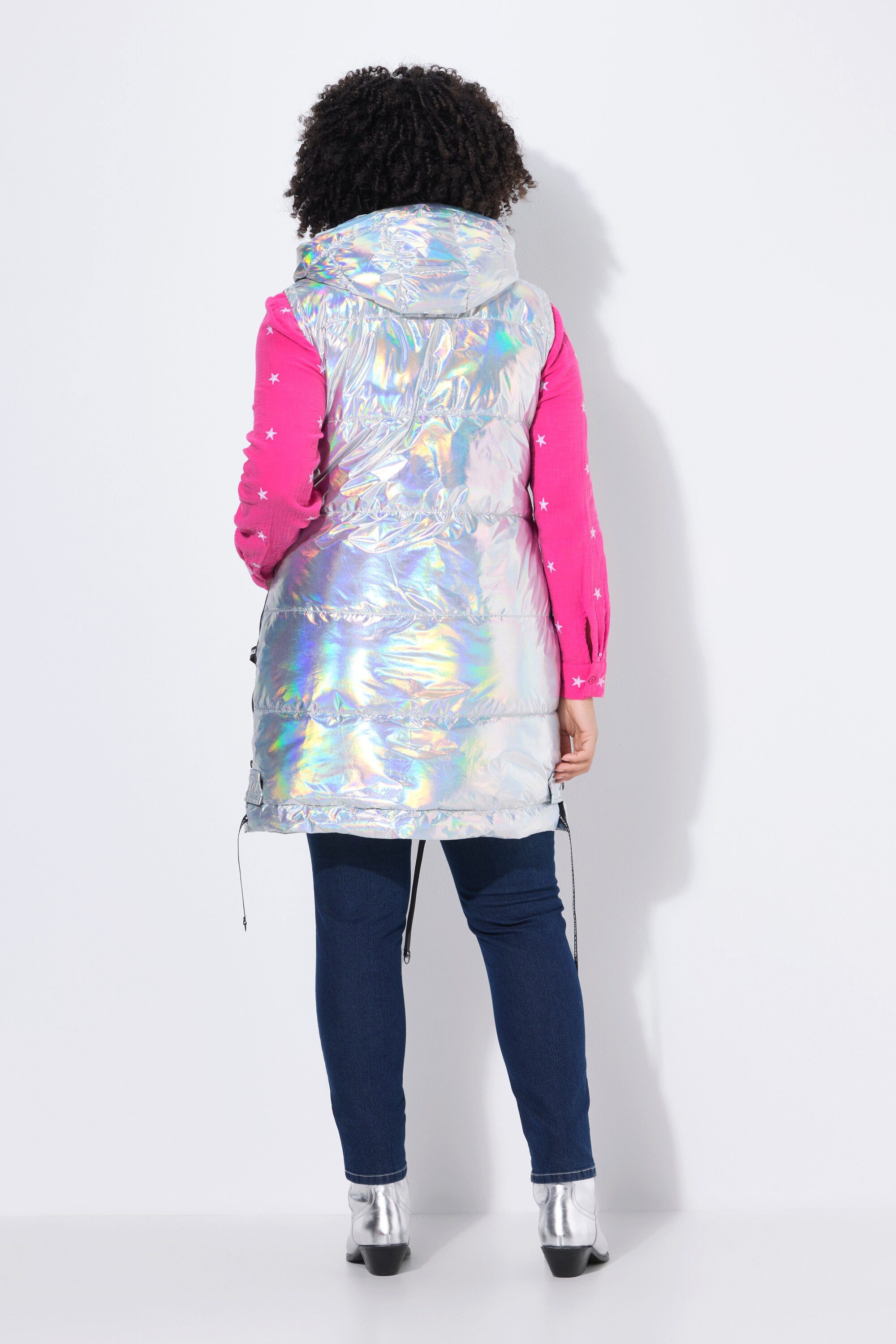 Angel of Style Steppweste Long-Steppweste A-Linie Kapuze