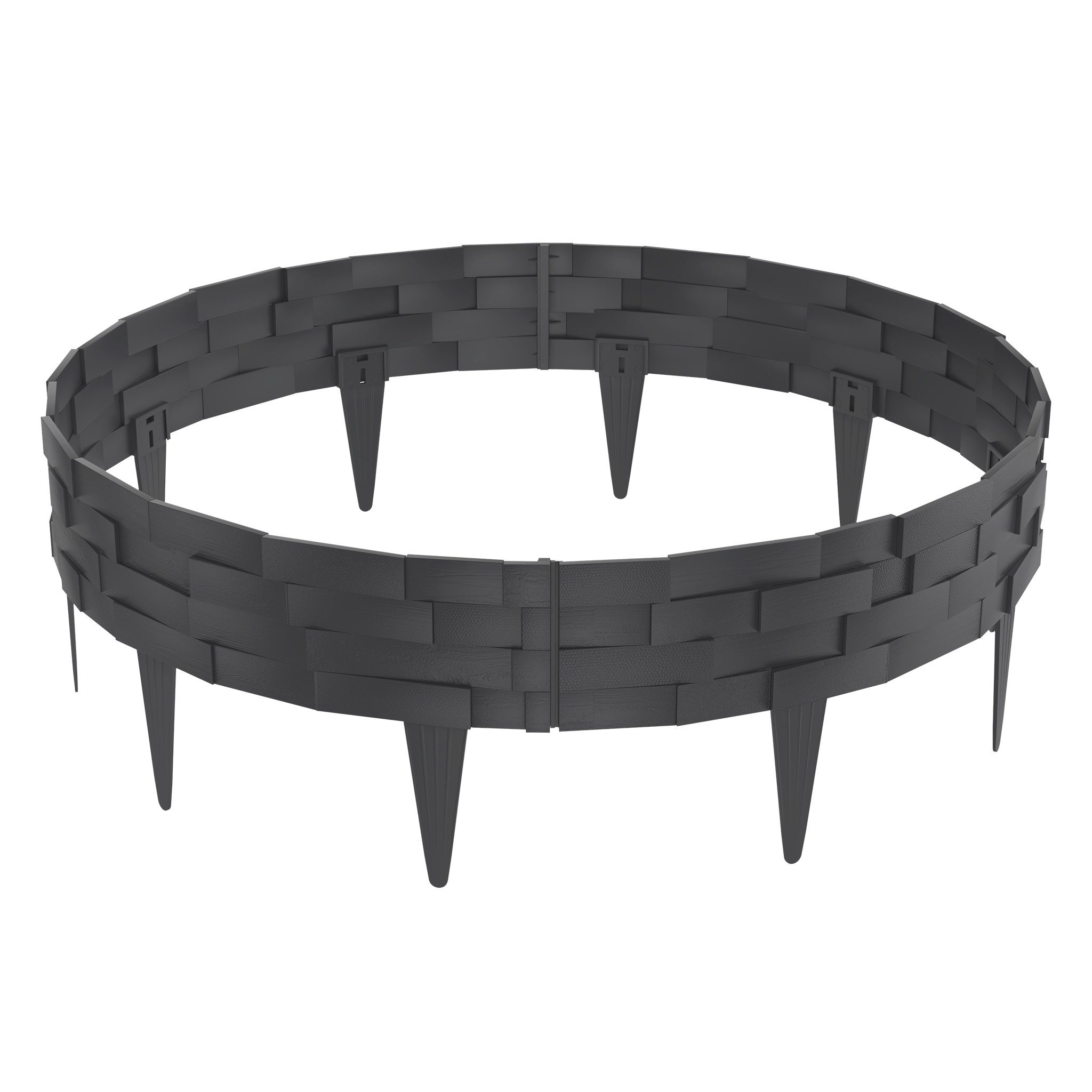 FIVMEN Beetumrandung 5m/10m Rasenkanten Kunststoff Beeteinfassung, Anthrazit/Braun, Kunststeinfliese Mähkante 5/10 stücke Randsteine